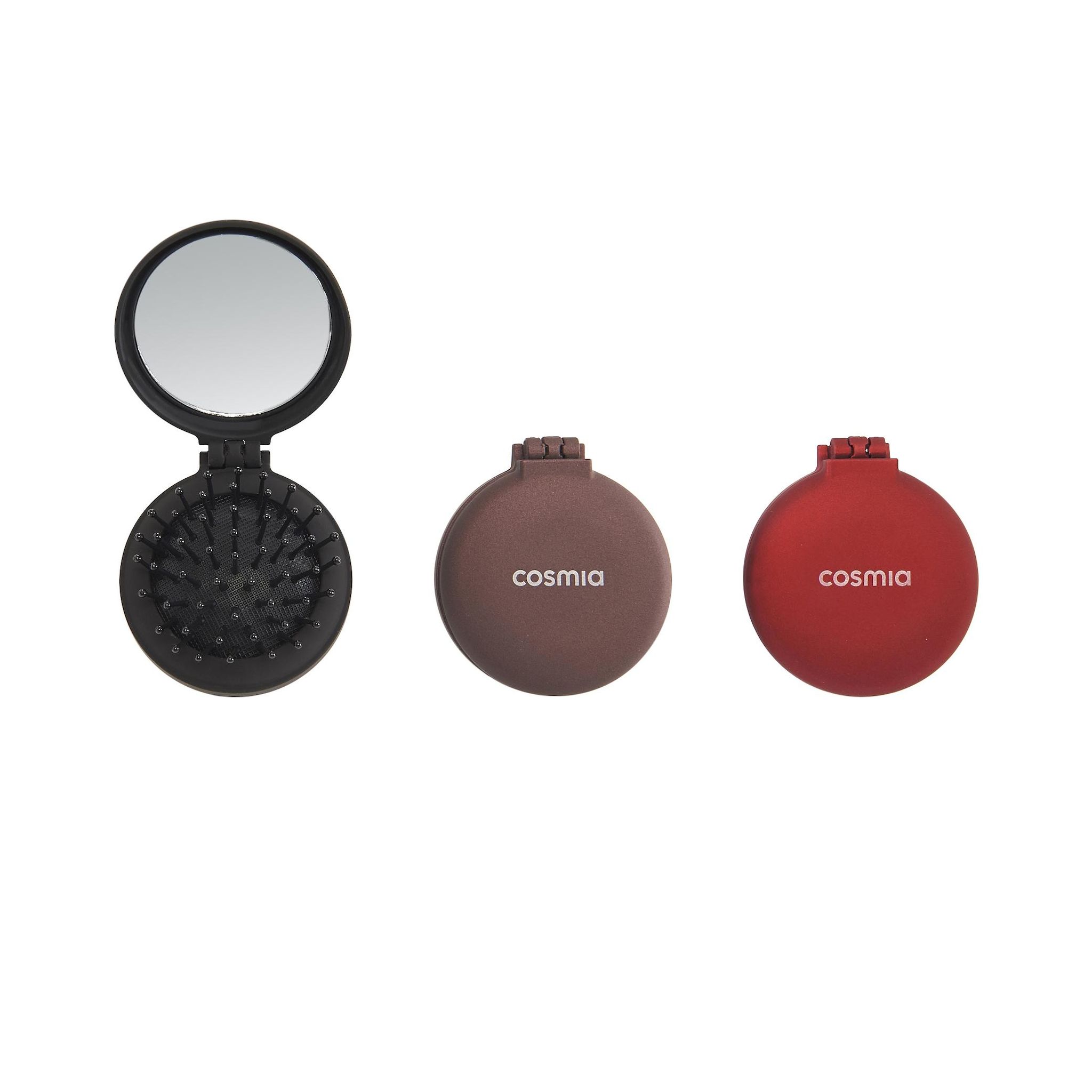 Voir la diapositive 5 : COSMIA Mini brosse à cheveux multi usage pliante avec miroir 1 mini brosse