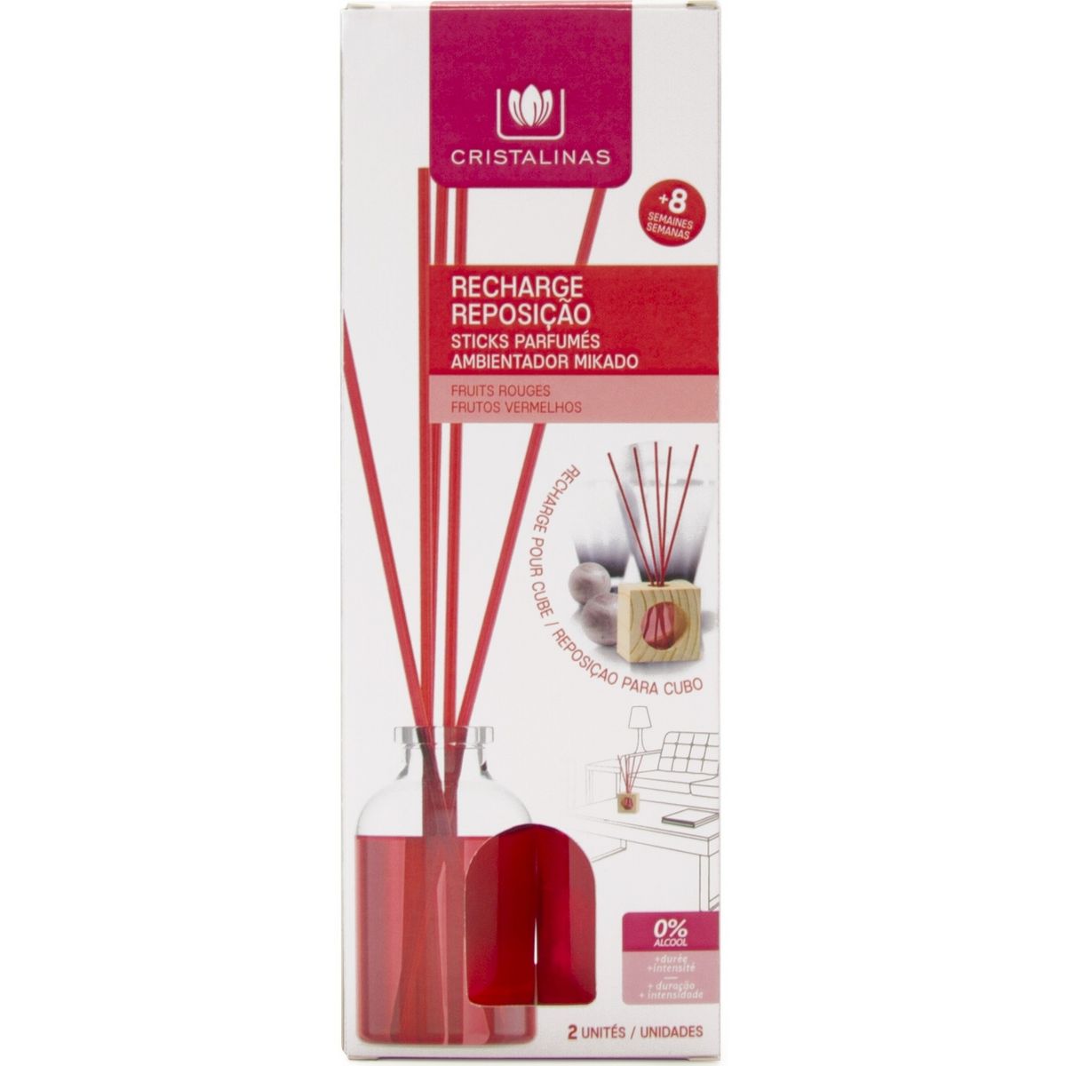 CRISTALINAS Recharge cube fruits rouges 1 recharge