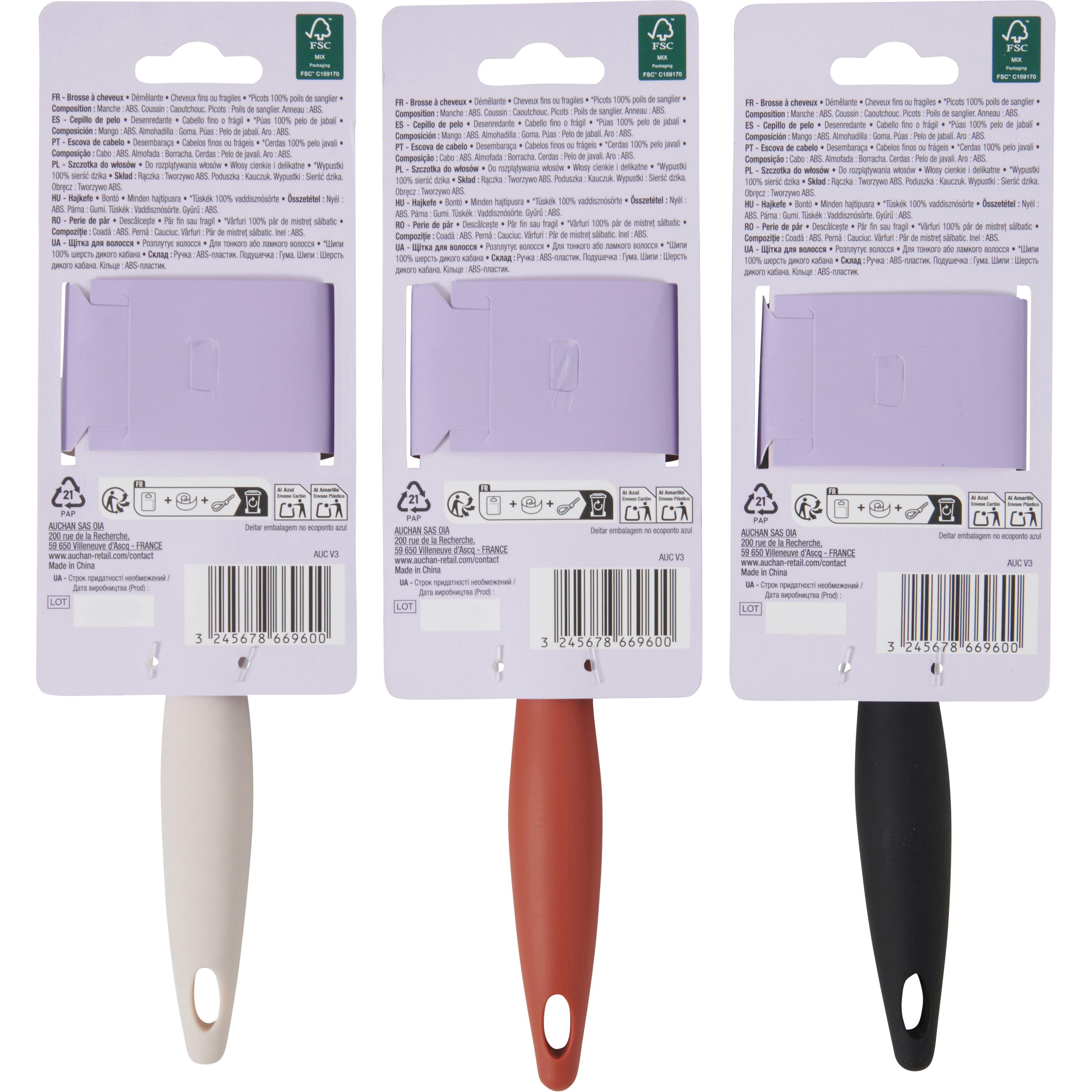 Voir la diapositive 3 : COSMIA Brosse à cheveux démêle & lisse cheveux fins ou fragiles 1 brosse
