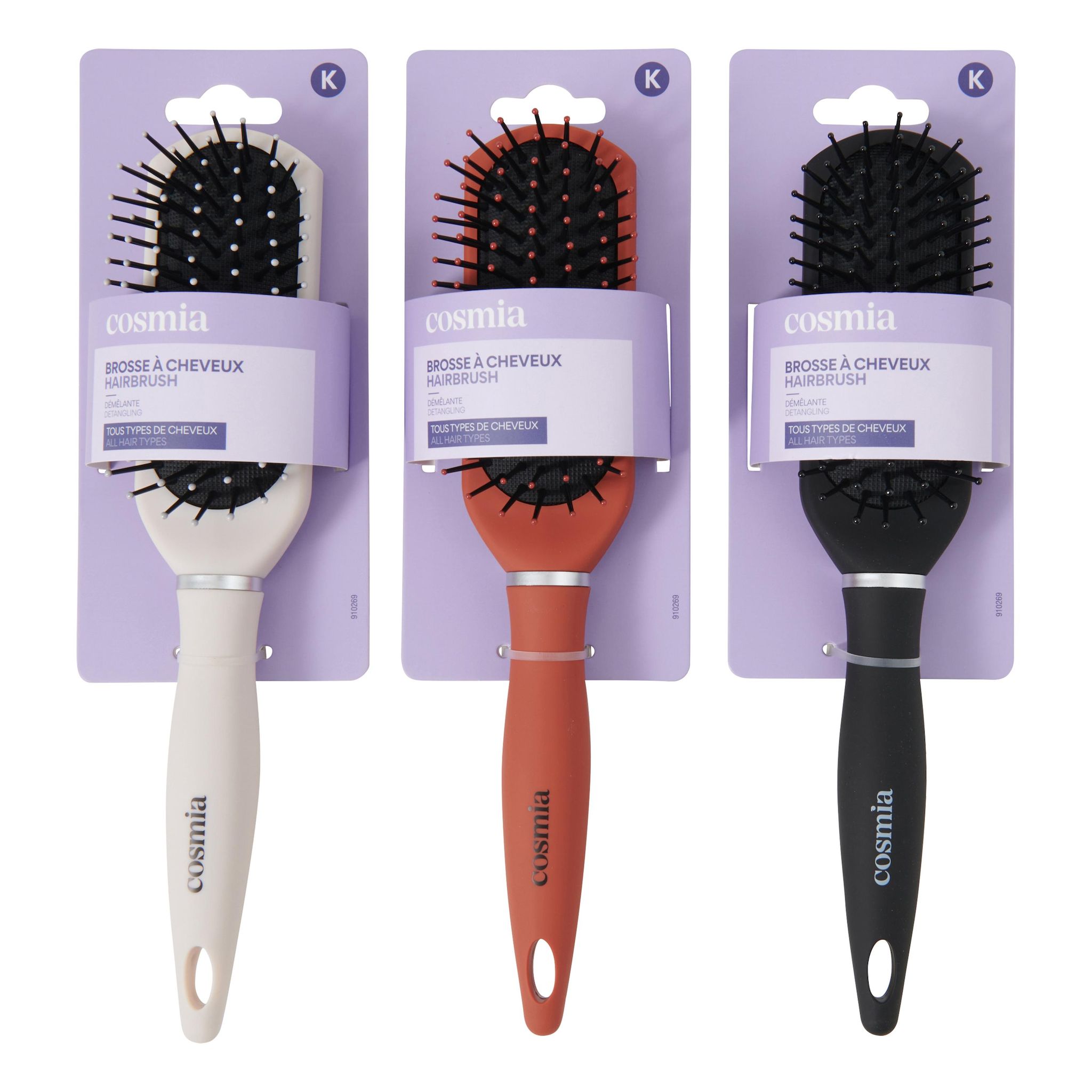 Voir la diapositive 4 : COSMIA Brosse à cheveux médium 1 pièce
