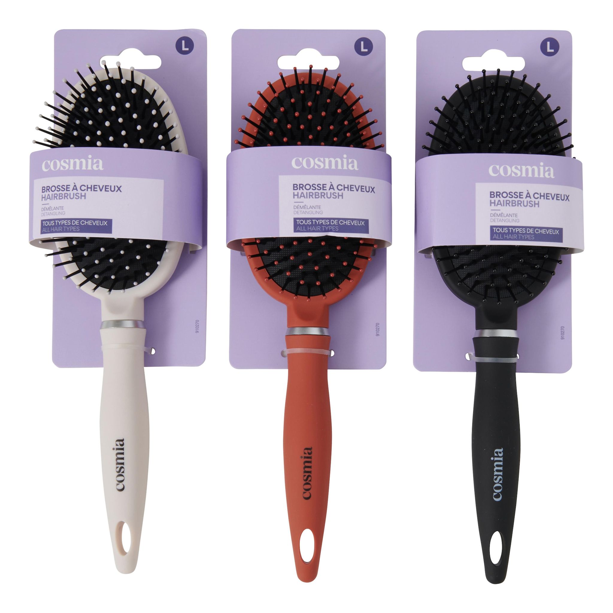 Voir la diapositive 2 : COSMIA Brosse à cheveux démêle et lisse pour tous types de cheveux 1 brosse