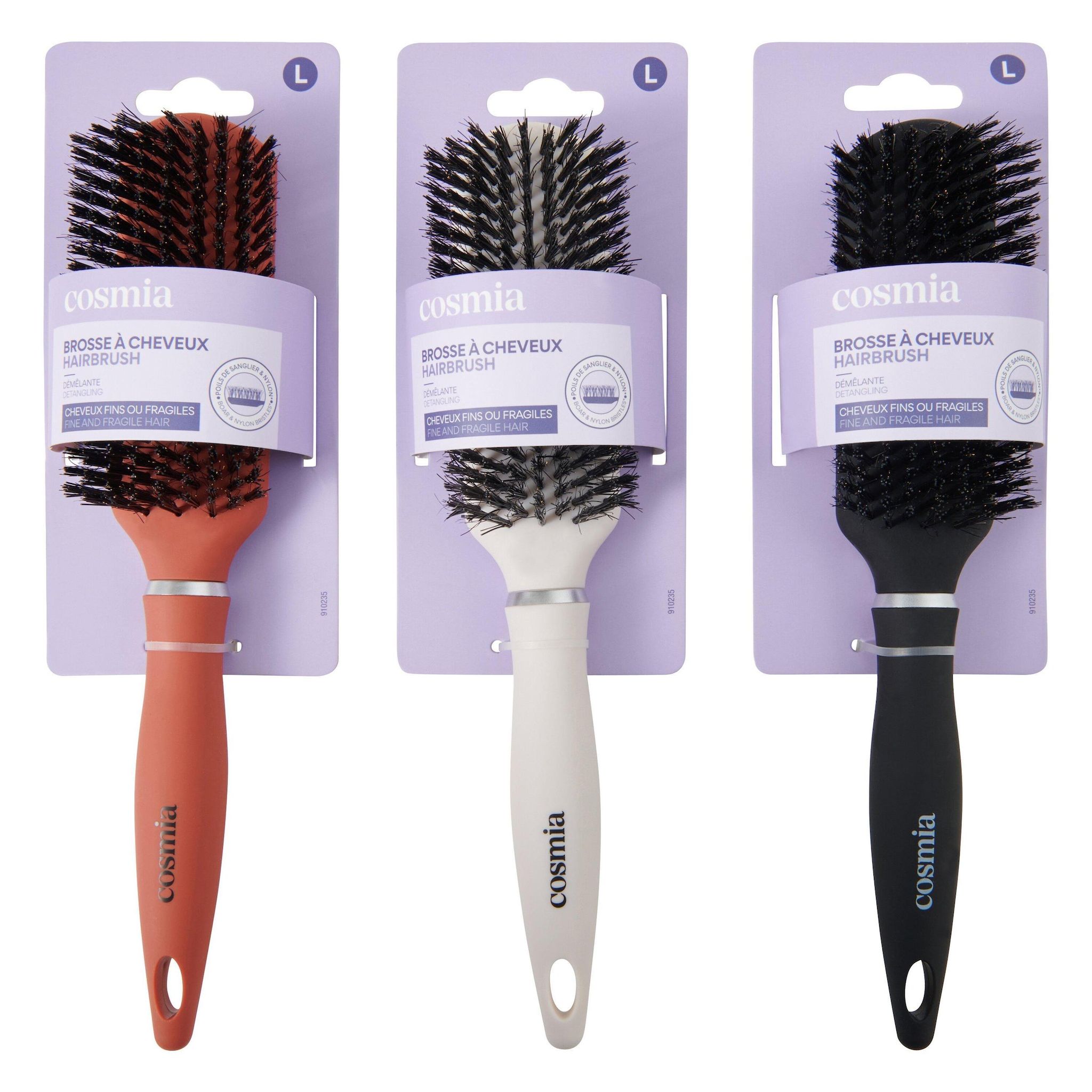 Voir la diapositive 3 : COSMIA Brosse à cheveux démêle et lisse pour tous types de cheveux 1 brosse