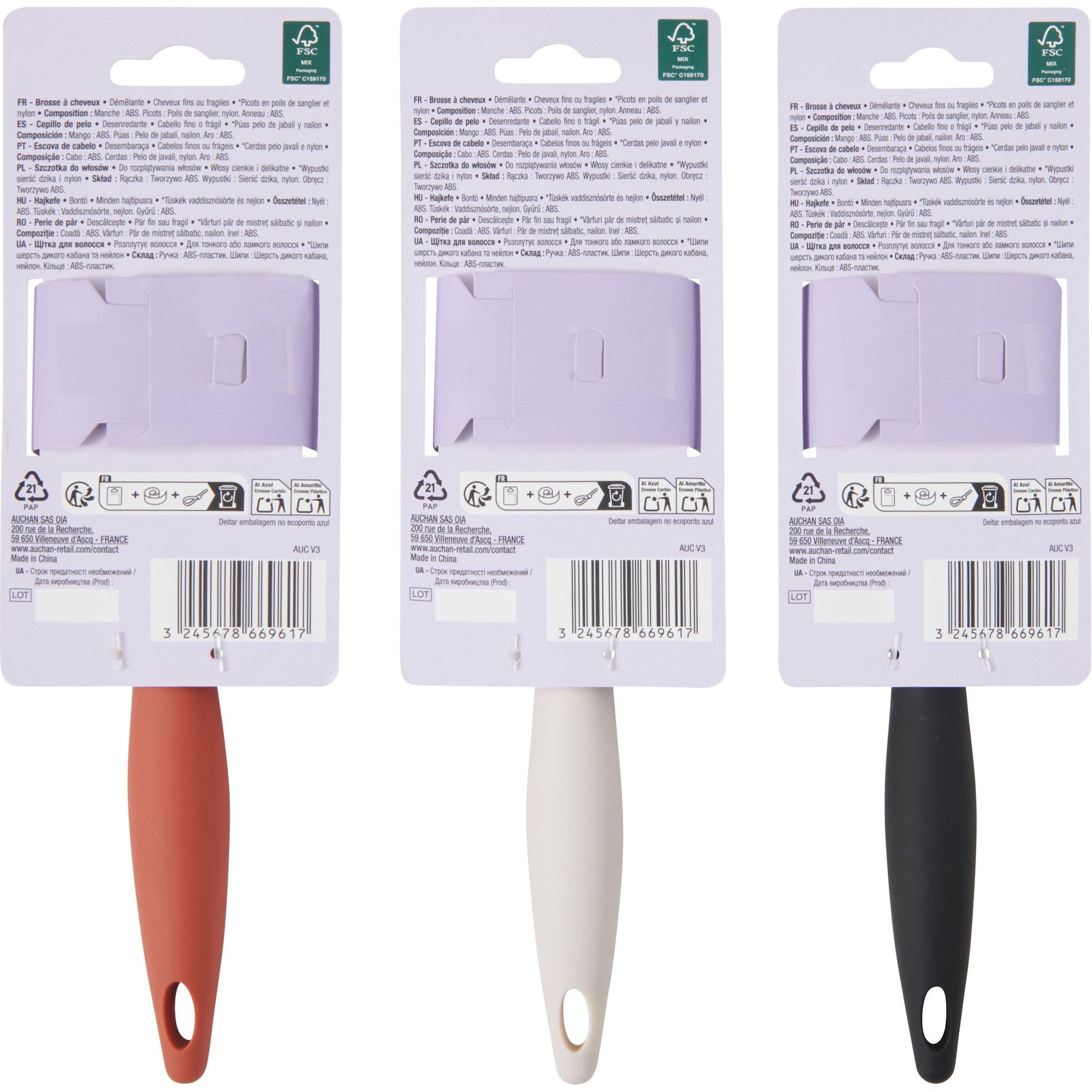 Voir la diapositive 4 : COSMIA Brosse à cheveux démêle et lisse pour tous types de cheveux 1 brosse