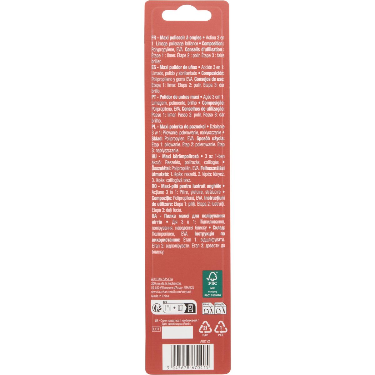 COSMIA Maxi polisseur à ongles 1 pièce