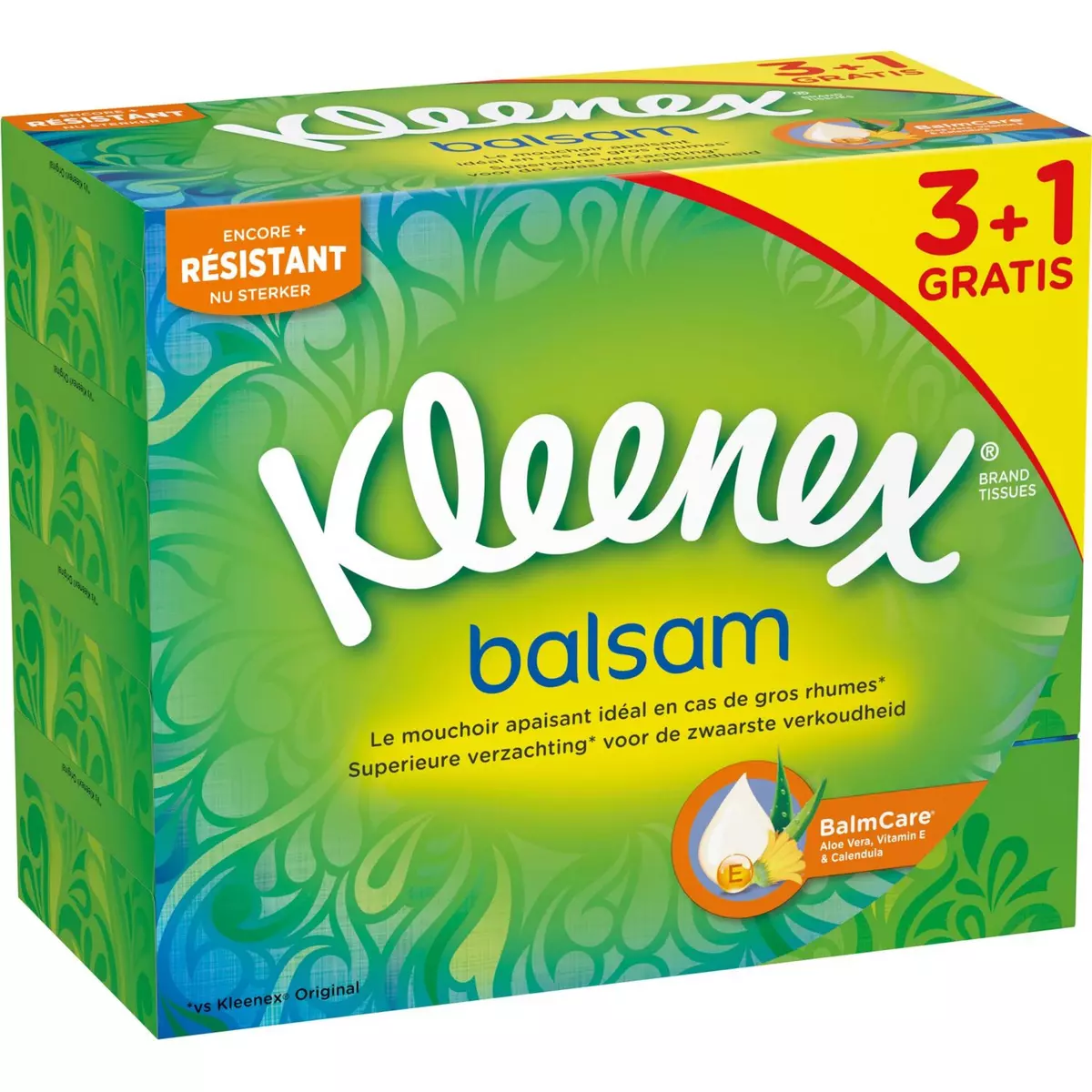 KLEENEX Boîtes de mouchoirs Balsam 3x72 + 1x72 Offert