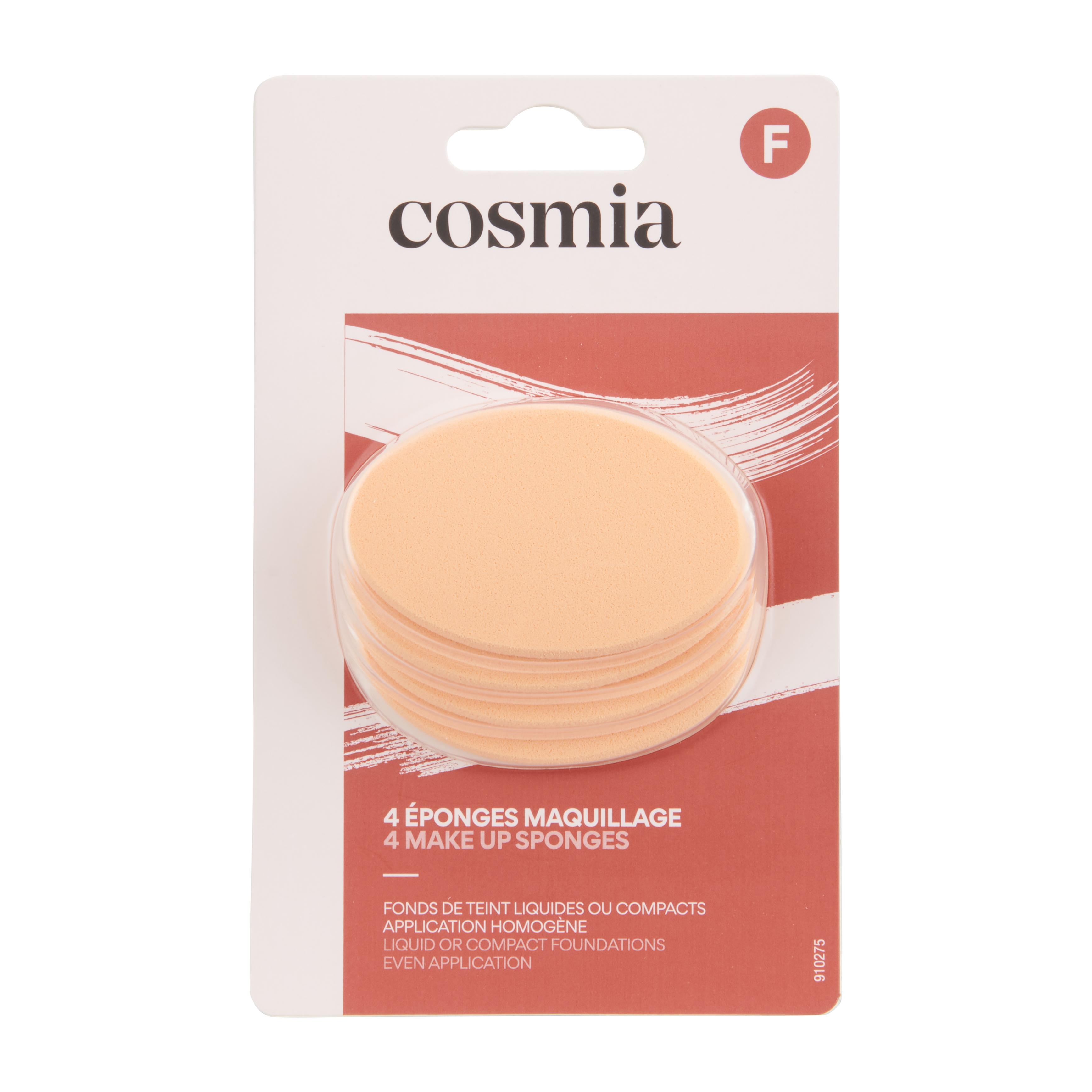 Voir la diapositive 3 : COSMIA Eponges ovales de maquillage 4 éponges