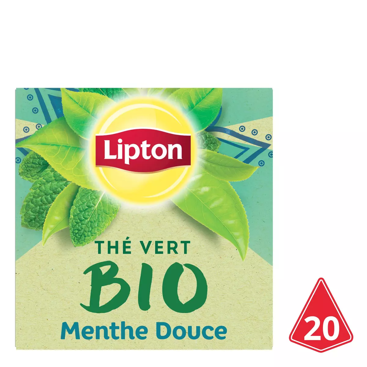 LIPTON Thé Vert bio menthe douce 20 sachets 28g