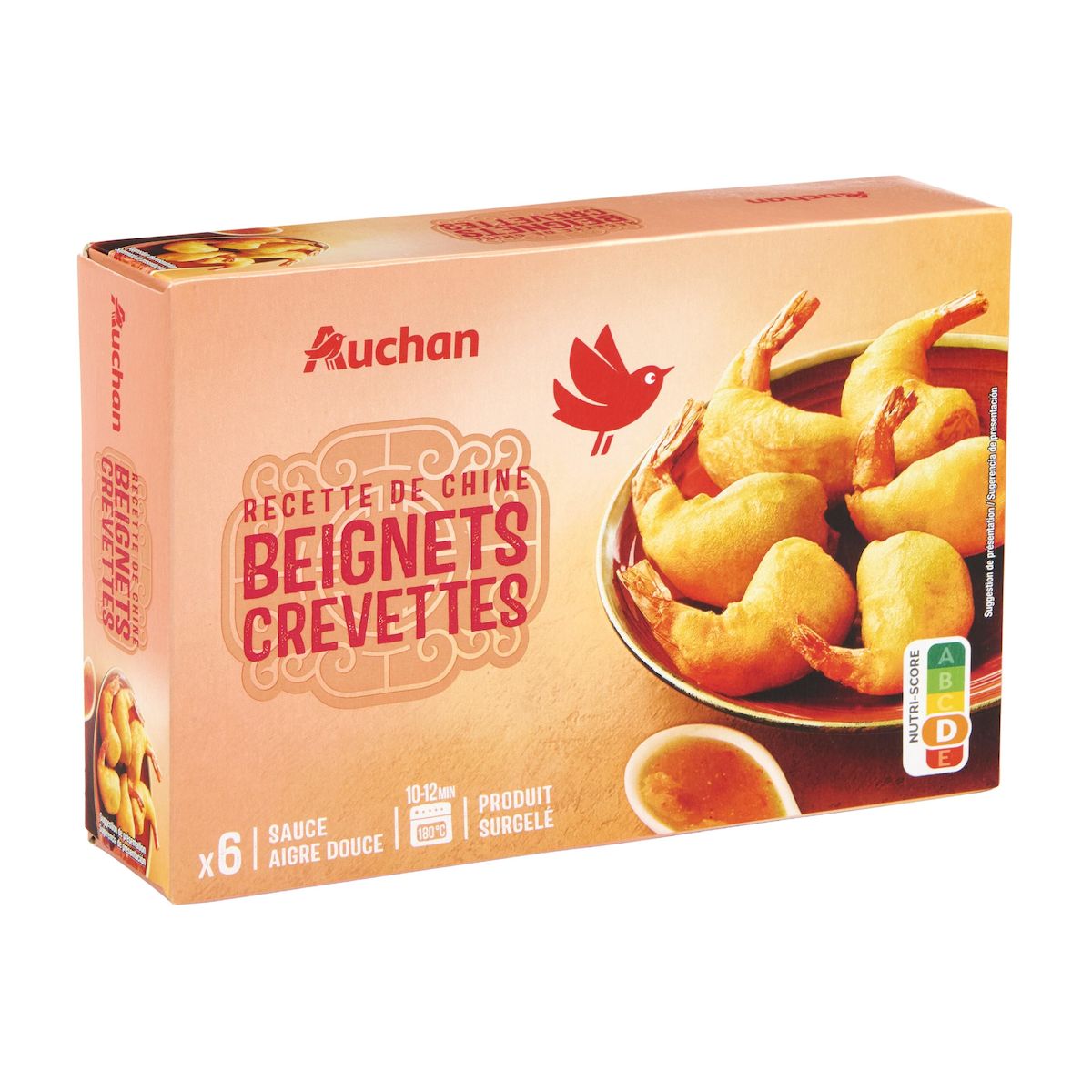 AUCHAN Beignet de crevette 6 pièces 130g