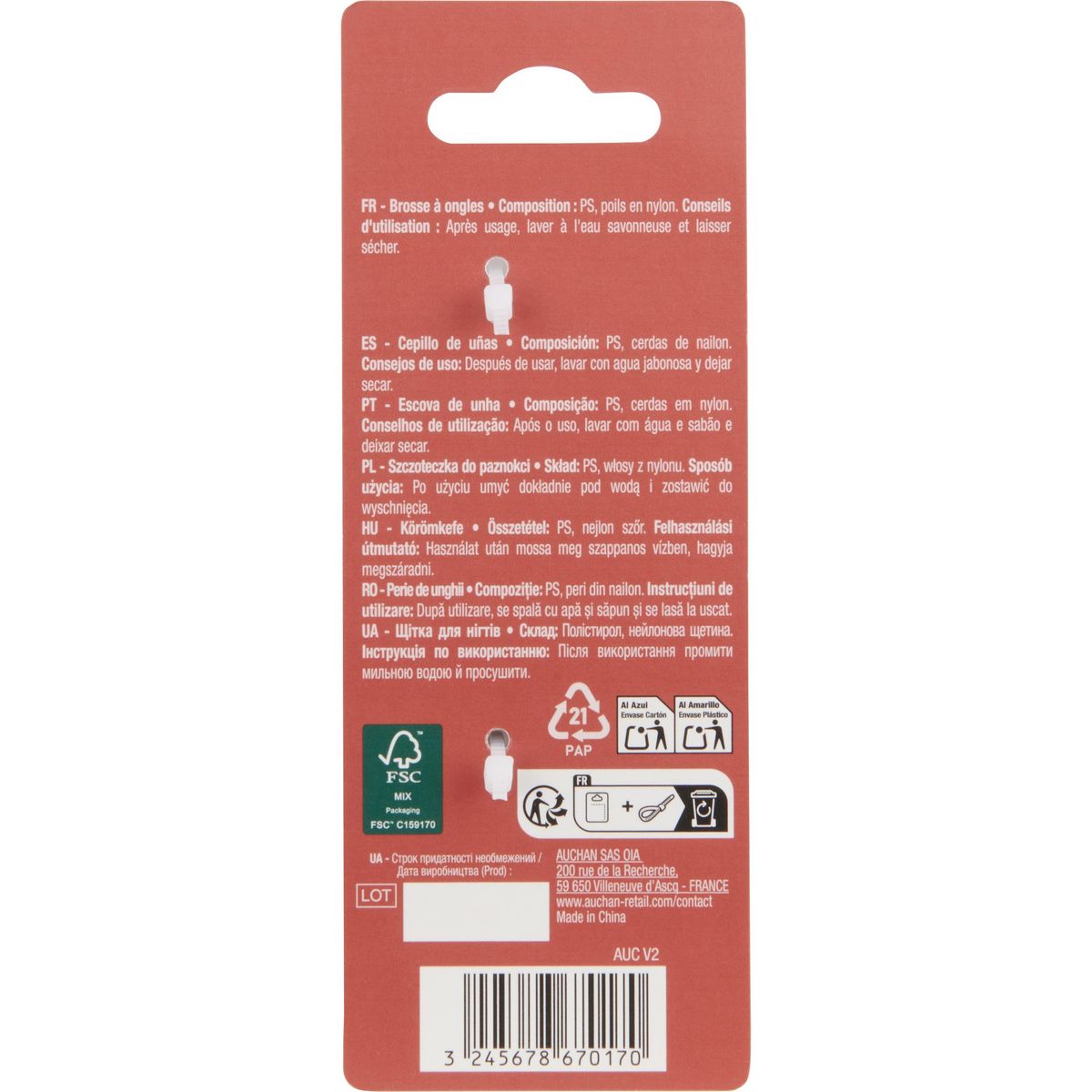 COSMIA Brosse à ongles 1 pièce