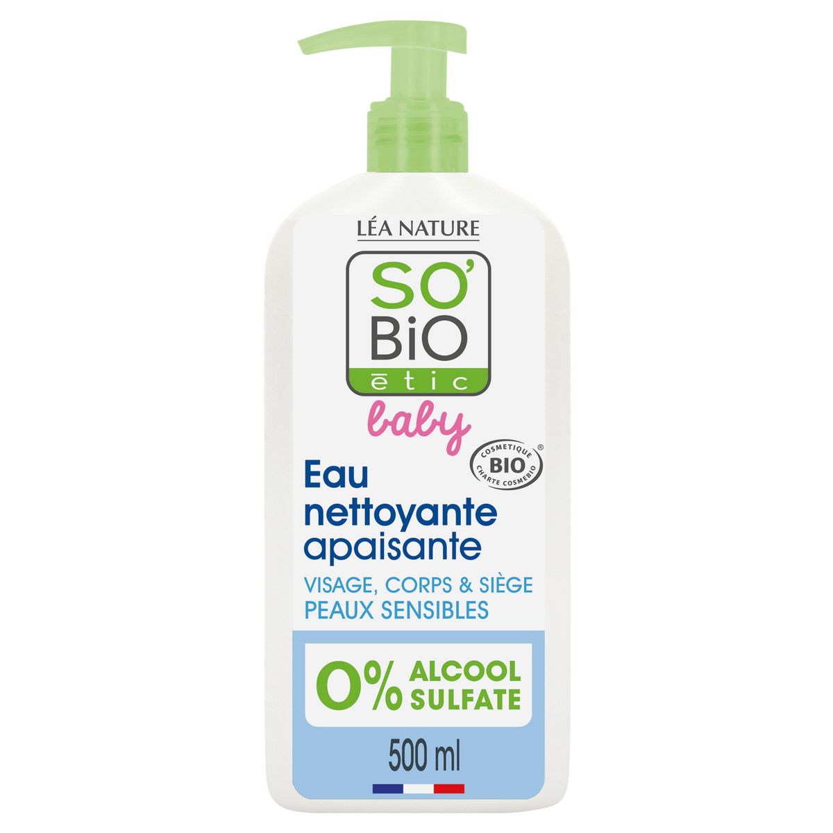 SO BIO ETIC Baby eau micellaire nettoyante aloé vera camomille bio 500ml