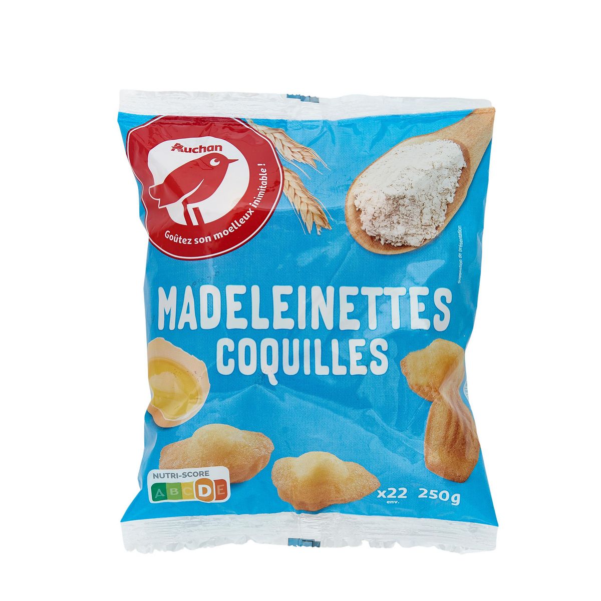 AUCHAN Madeleinettes coquilles aux œufs frais environ 22 madeleinettes  250g
