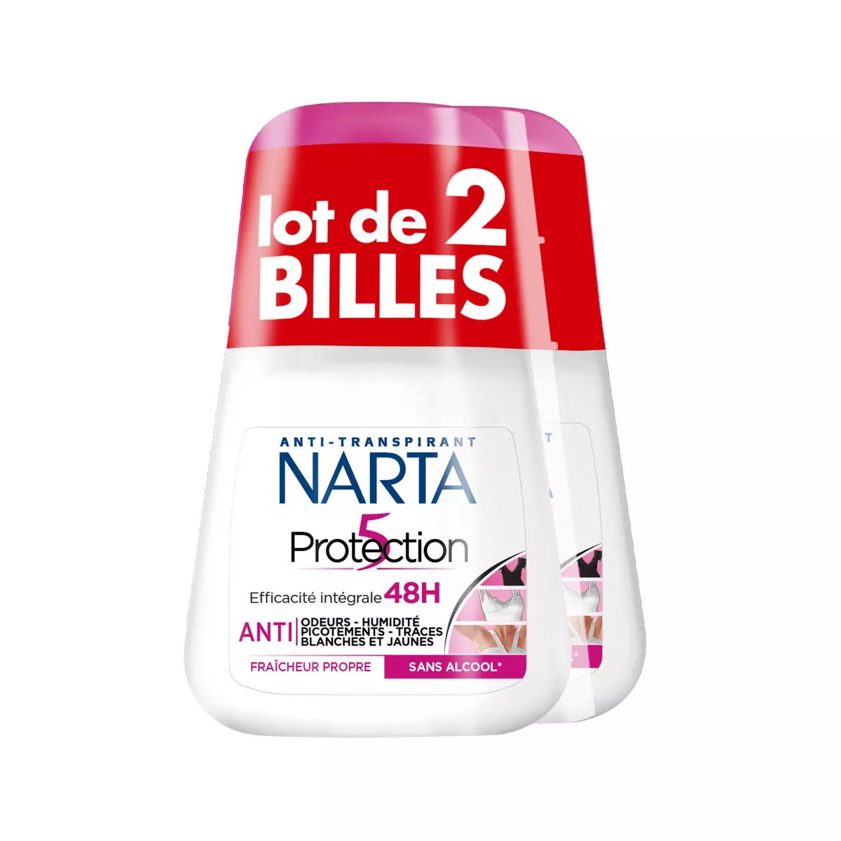 NARTA Déodorant à bille protection5 2x50ml