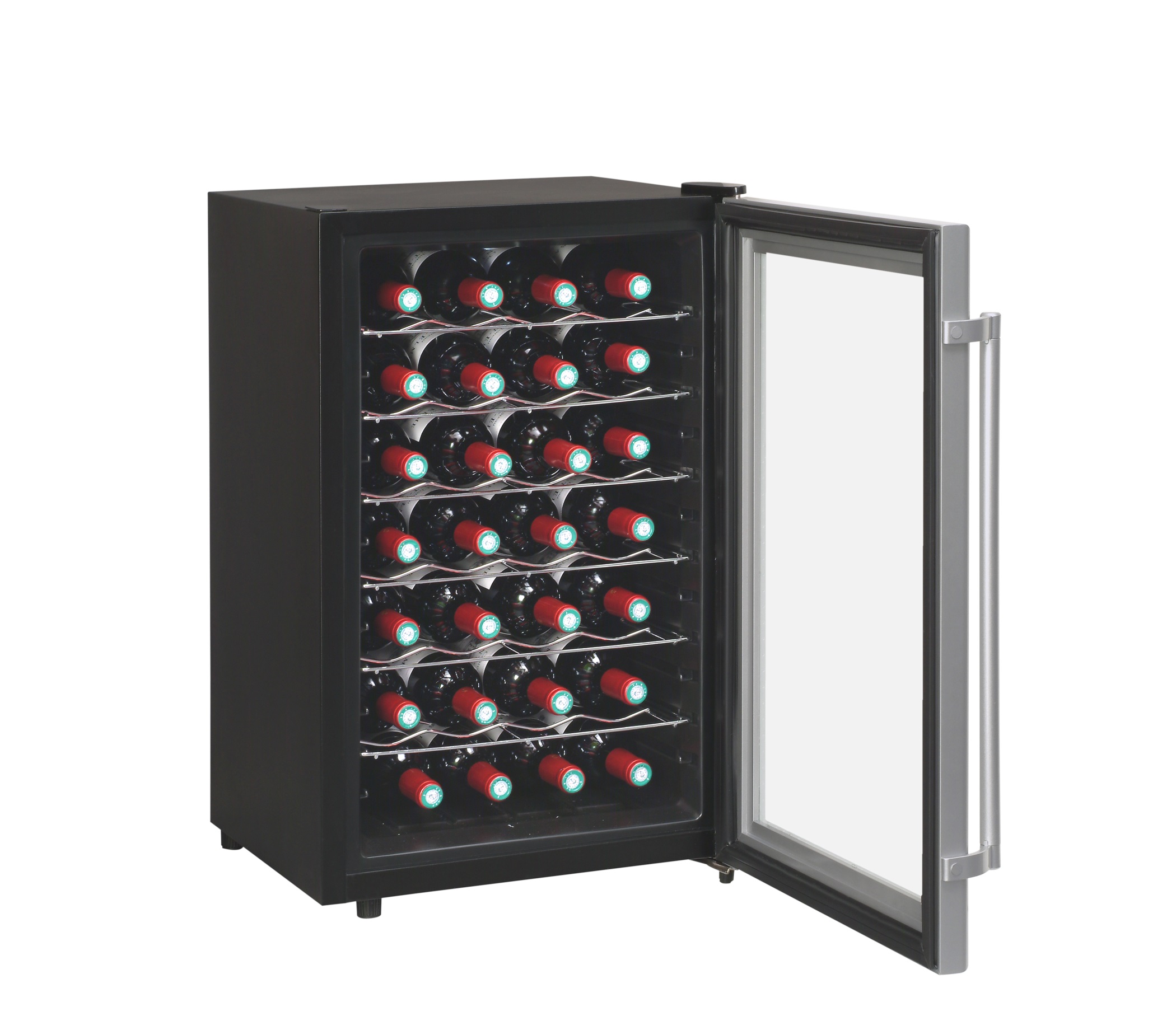 Voir la diapositive 2 : LA SOMMELIERE Cave à vin de mise en température CVD32, 32 bouteilles, 35 dB, Porte vitrée