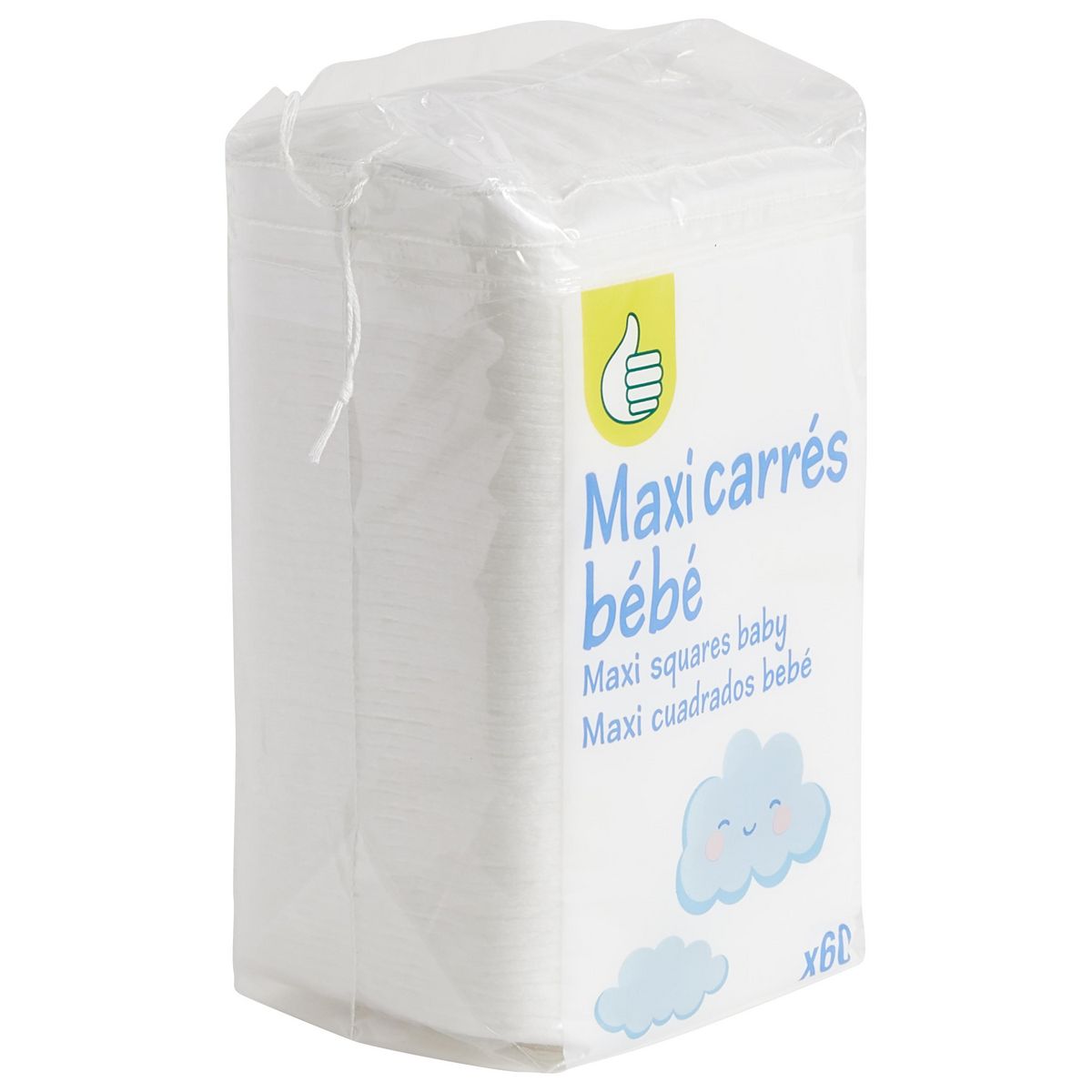 POUCE Maxi carrés coton bébé 60 cotons