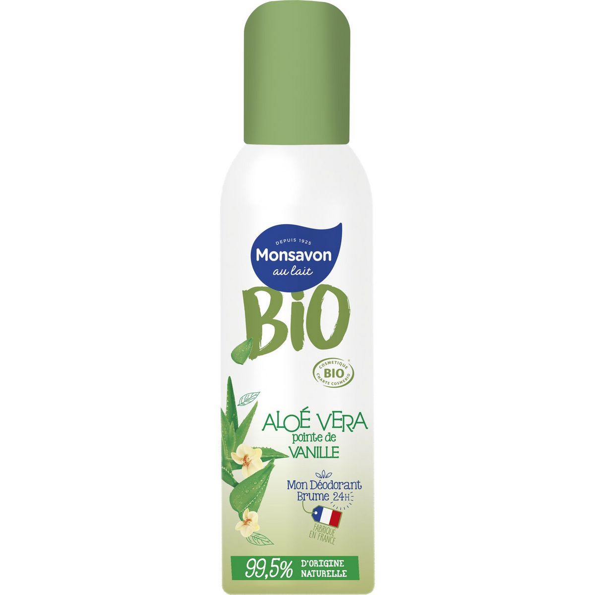 MONSAVON BIO Déodorant femme brume aloé vera et pointe de vanille 150ml