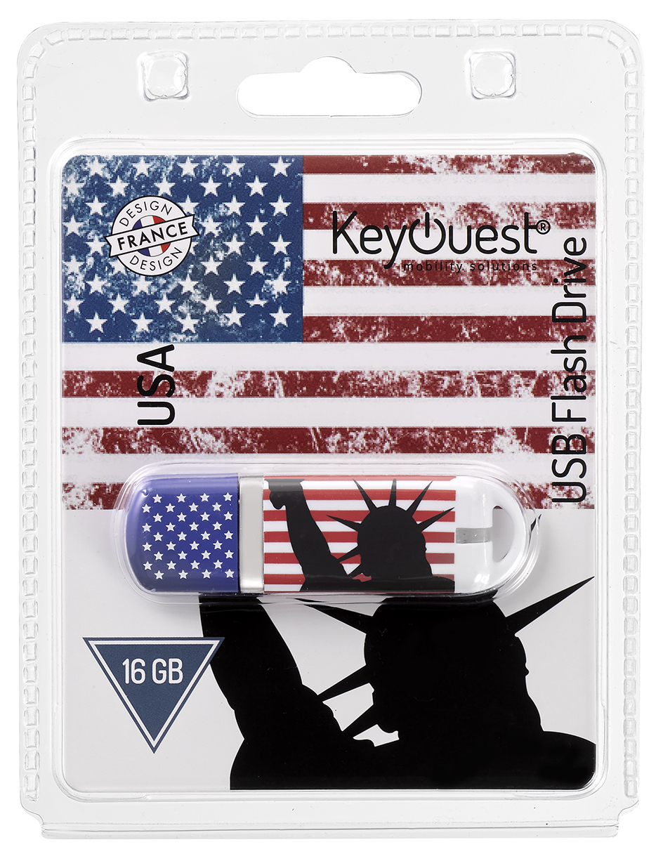 Voir la diapositive 2 : KEYOUEST Clé USB USA 16Go