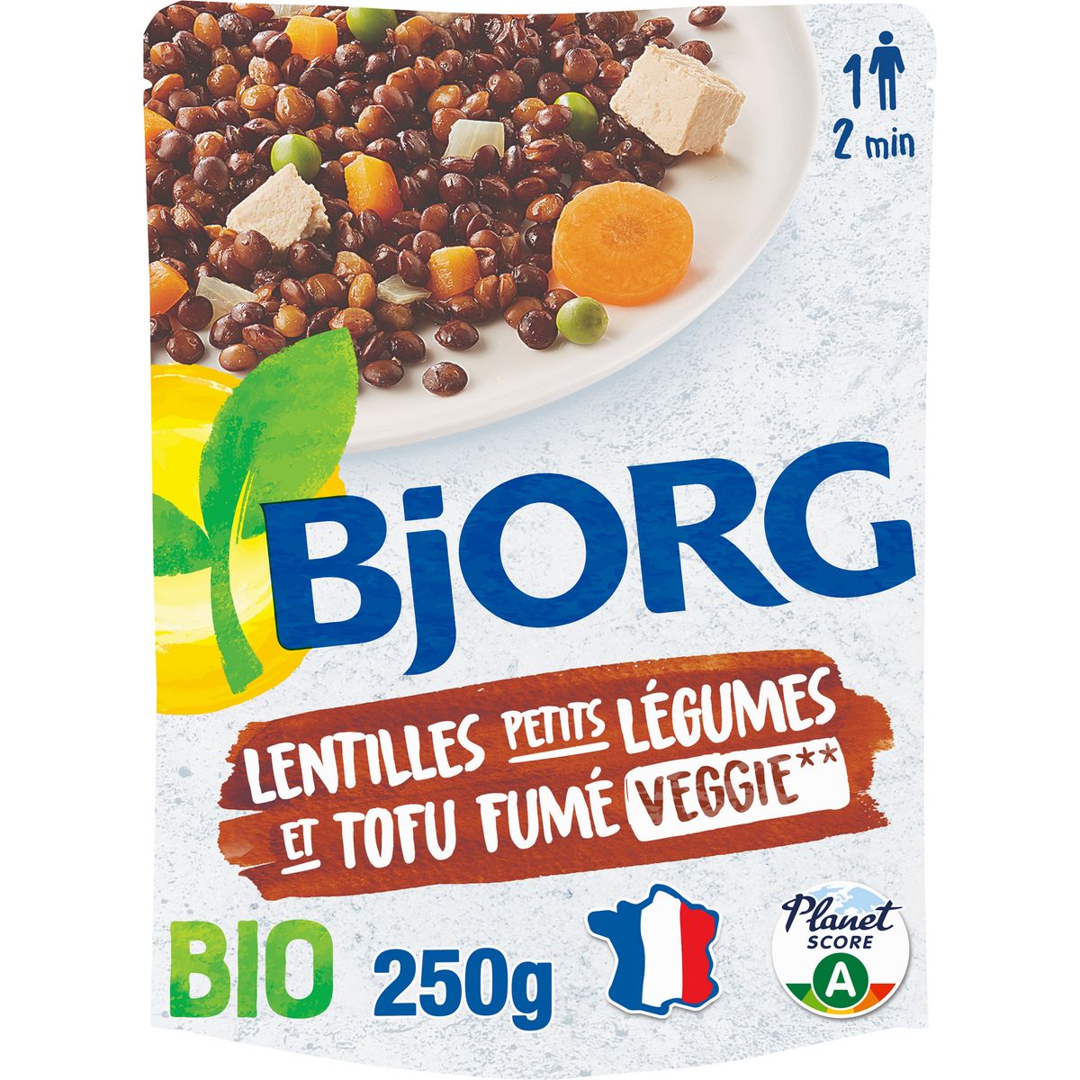 BJORG Lentilles petits légumes et tofu fumé bio Veggie sachet express 250g