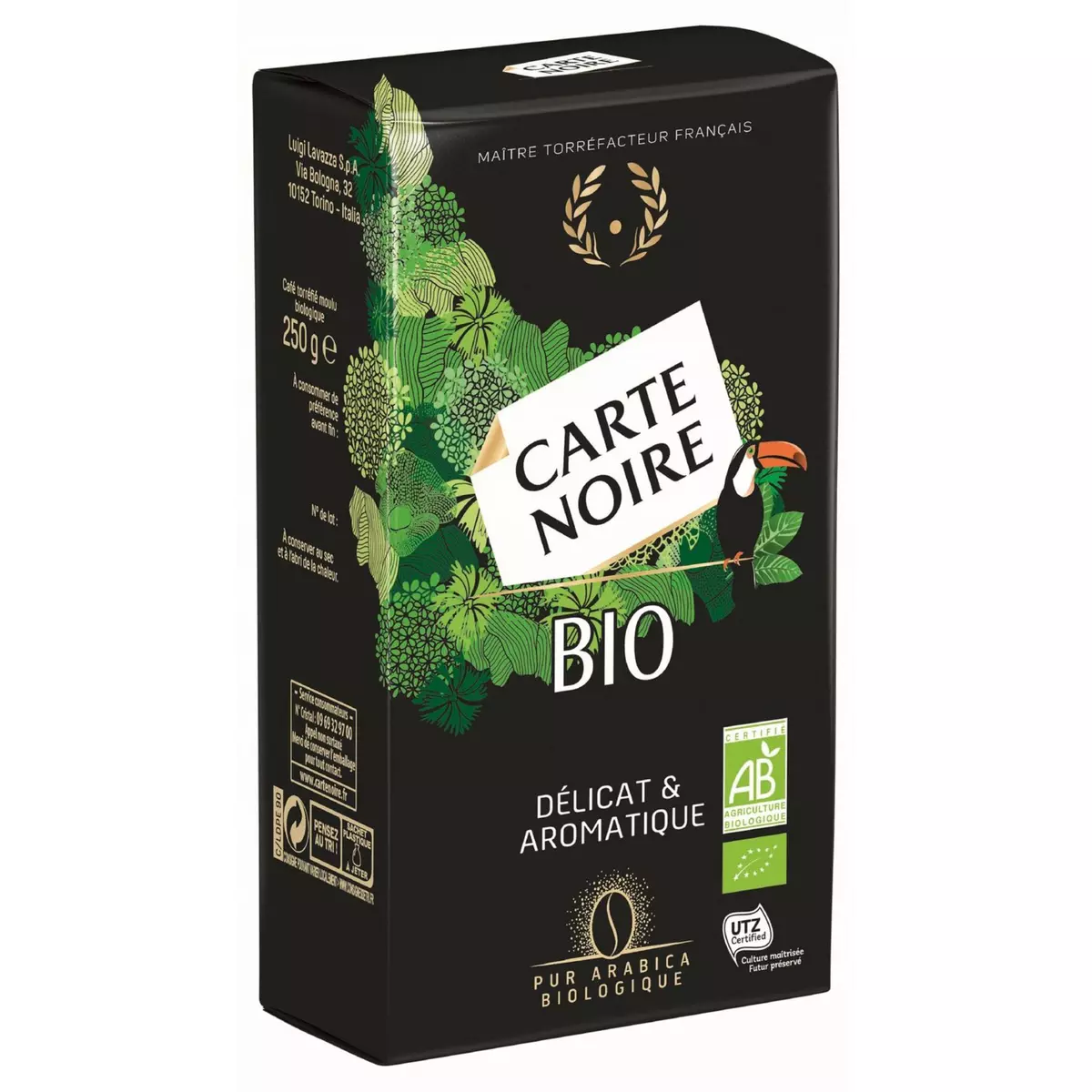 CARTE NOIRE Café moulu pur arabica bio délicat et aromatique 250g