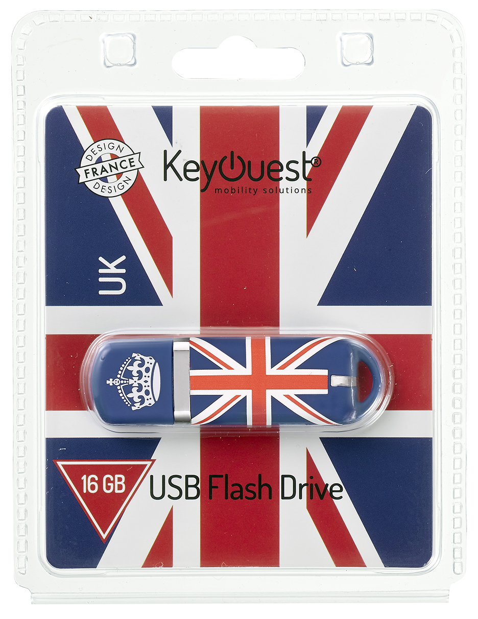Voir la diapositive 2 : KEYOUEST Clé USB Royaume Uni 16Go