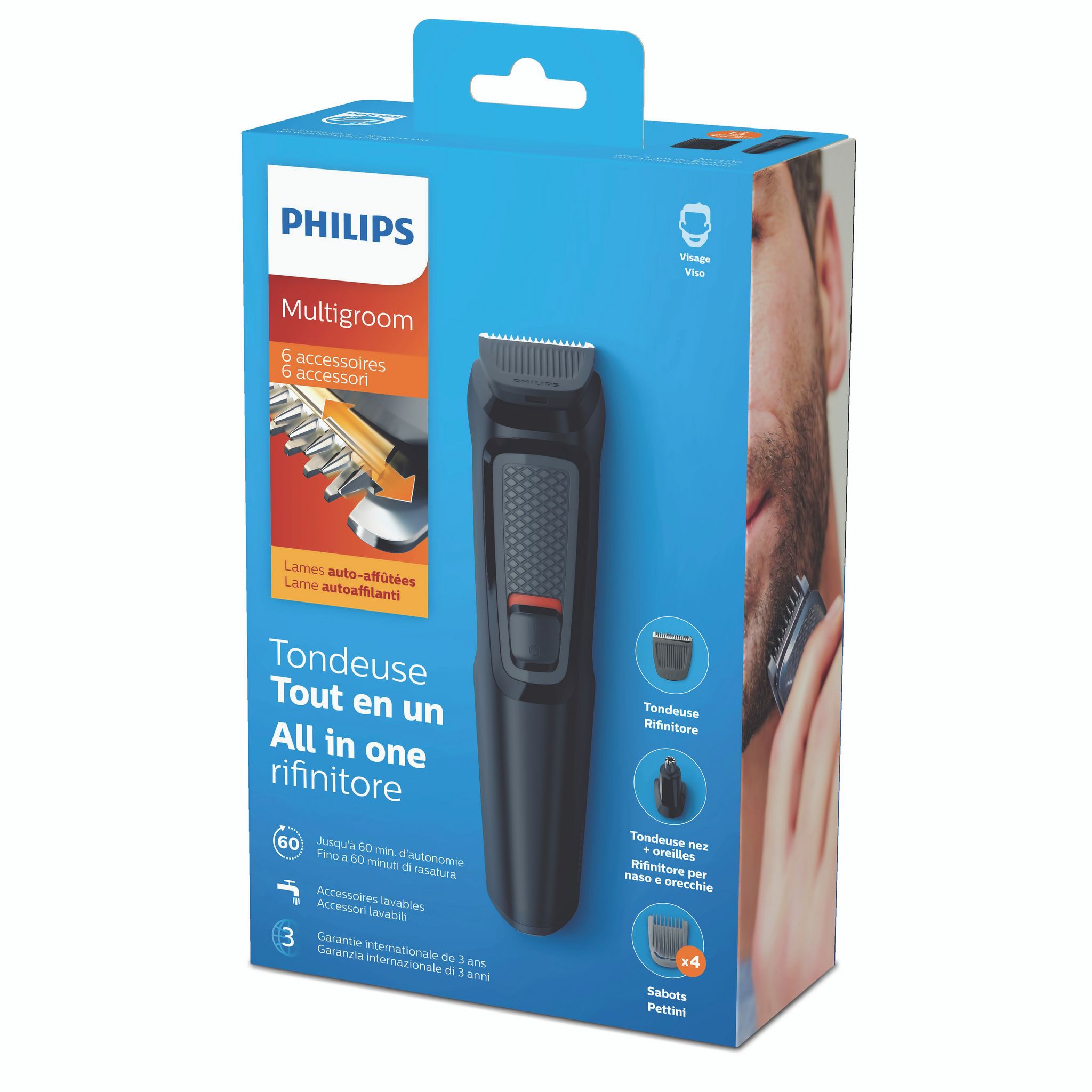 Voir la diapositive 2 : PHILIPS Tondeuse multifonction MG3710/15, Noir