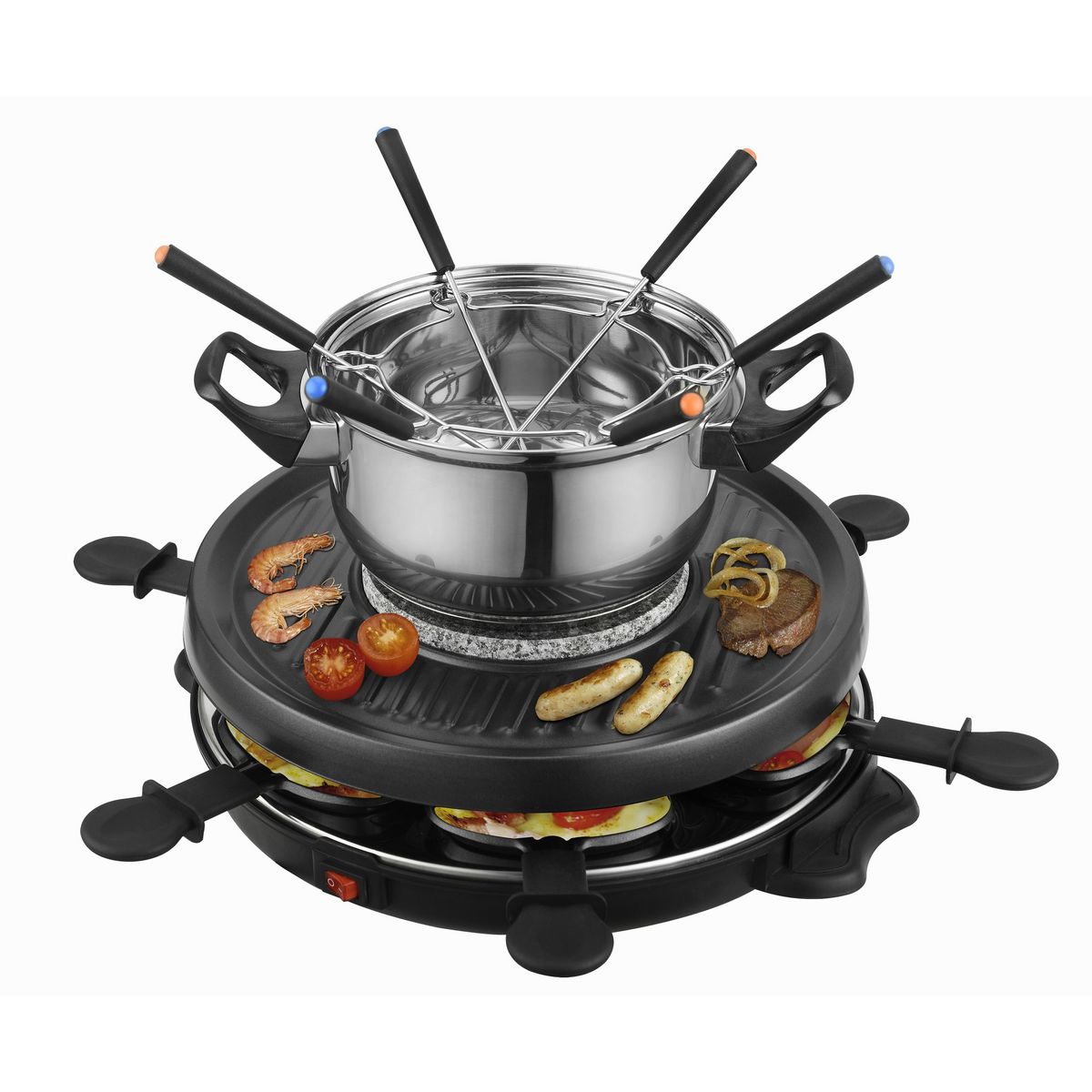 TEAM KALORIK Raclette gril fondue TKG RAC 1010 FO, 6 personnes