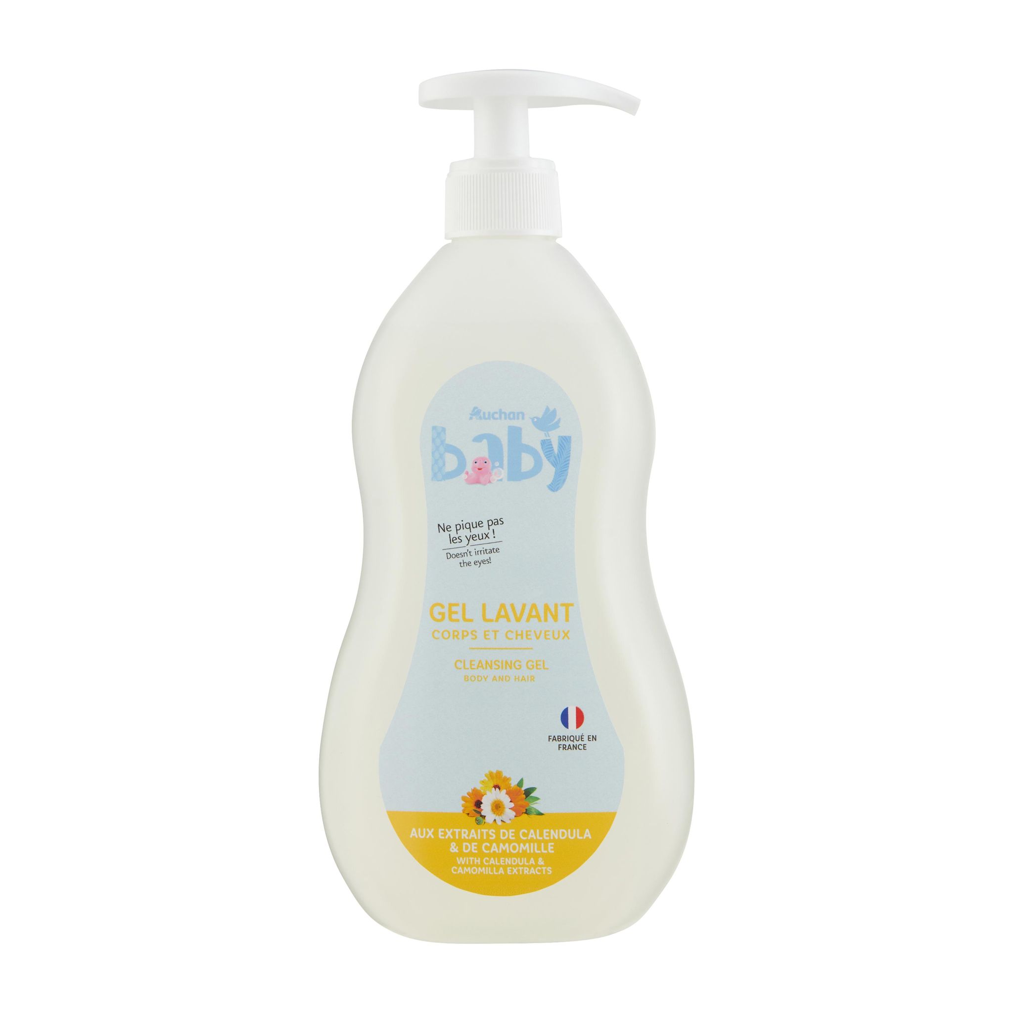 Voir la diapositive 3 : AUCHAN BABY Gel lavant corps et cheveux à l'extrait de camomille 750ml