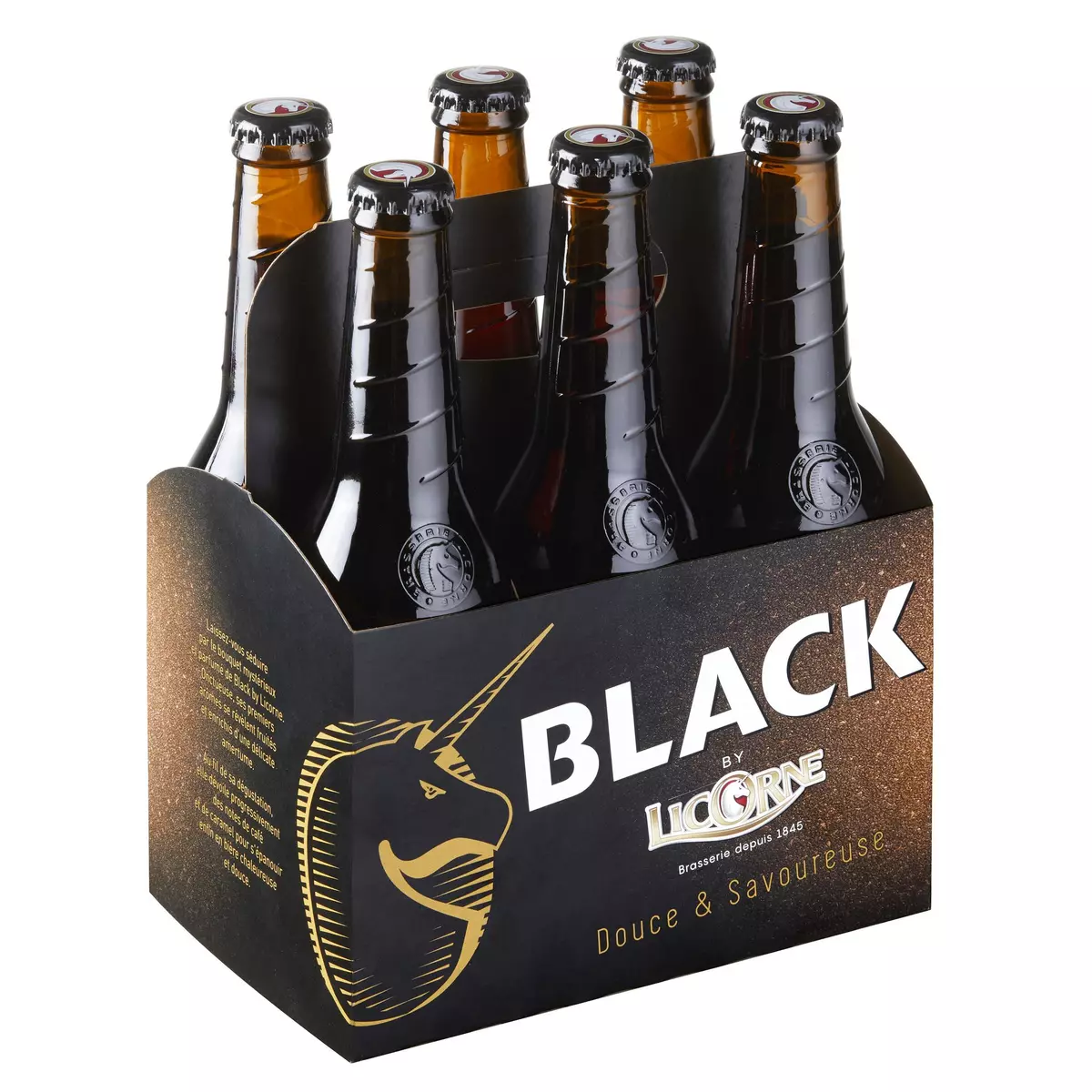 LICORNE Bière black 6% bouteilles 6x33cl