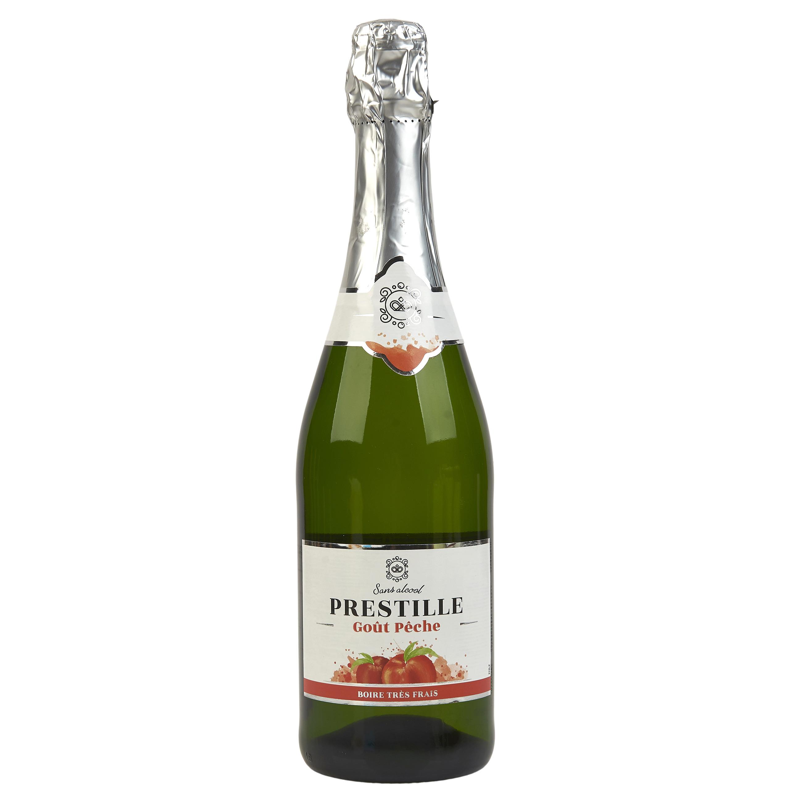 Voir la diapositive 2 : PRESTILLE Apéritif pétillant sans alcool goût pêche 75cl