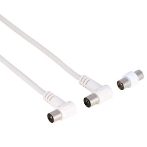 Câble TV Coaxial Blanc 10 Mètres - Haute Qualité, Sans Interférence - Pour Téléviseur, Décodeur, Console De Jeux