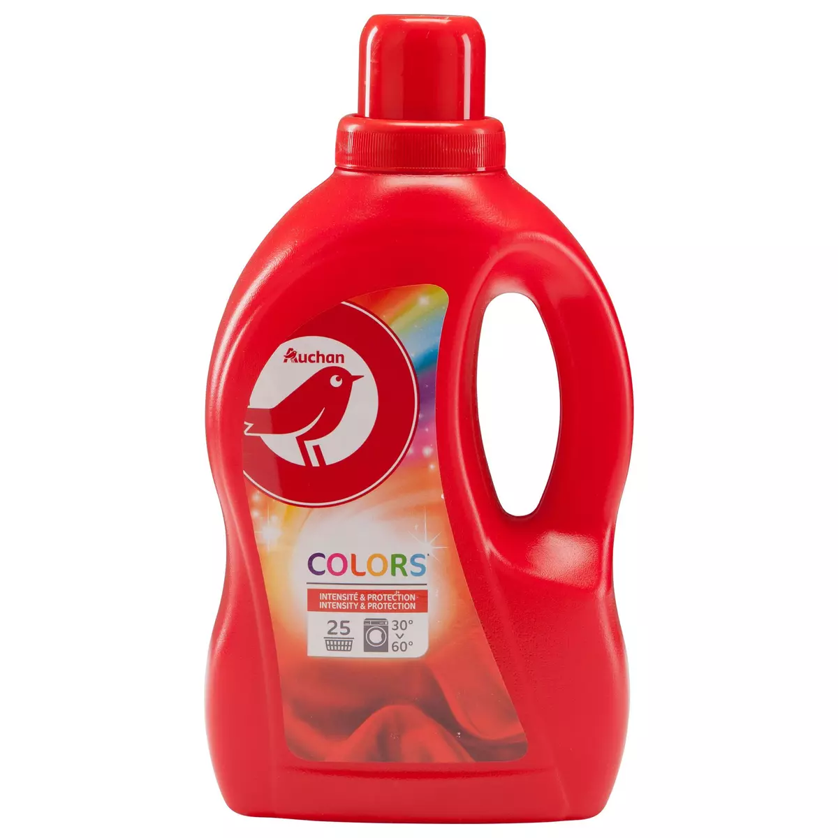 AUCHAN Lessive liquide intensité et protection du linge coloré 25 lavages 1,5l