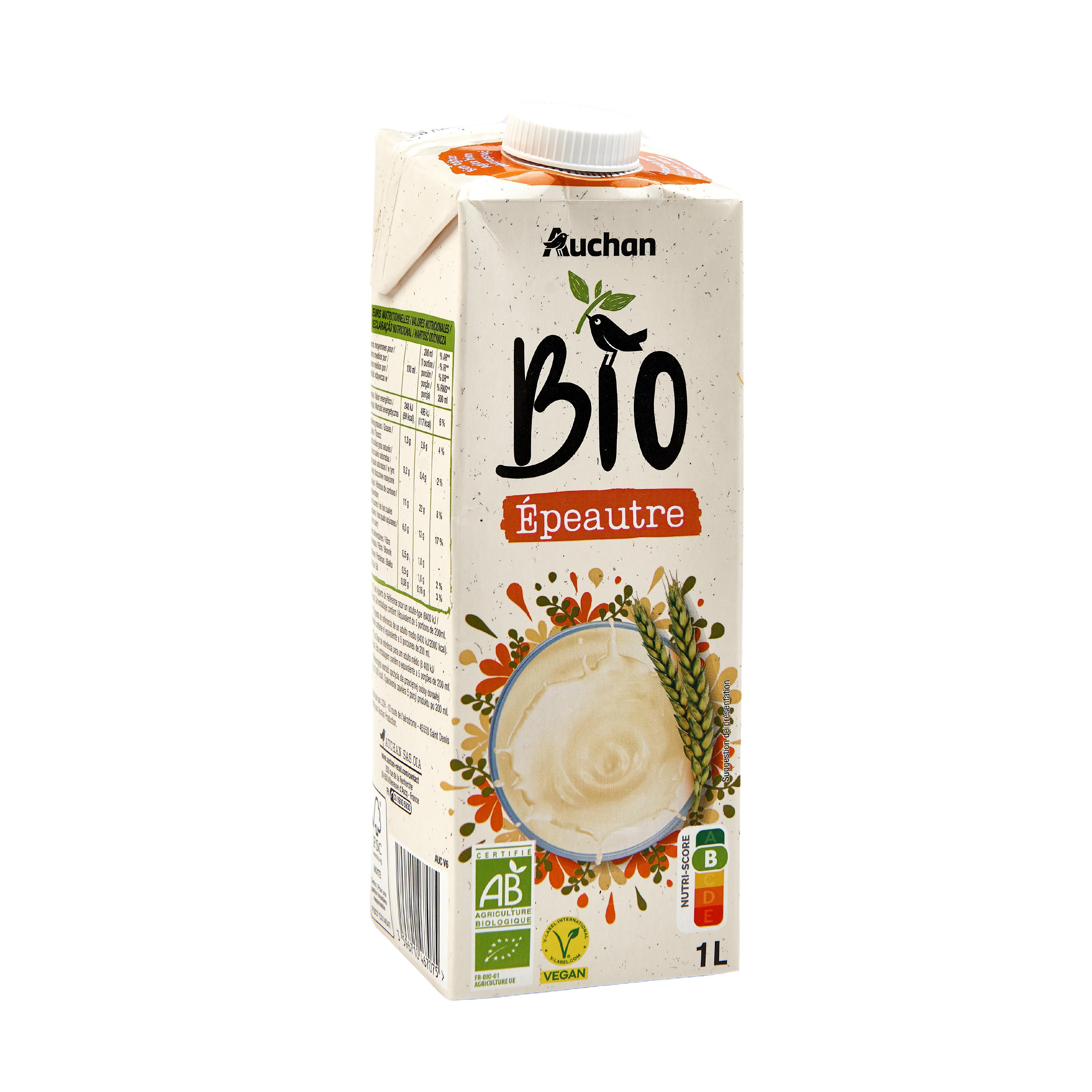 Voir la diapositive 2 : AUCHAN BIO Boisson épeautre 1l