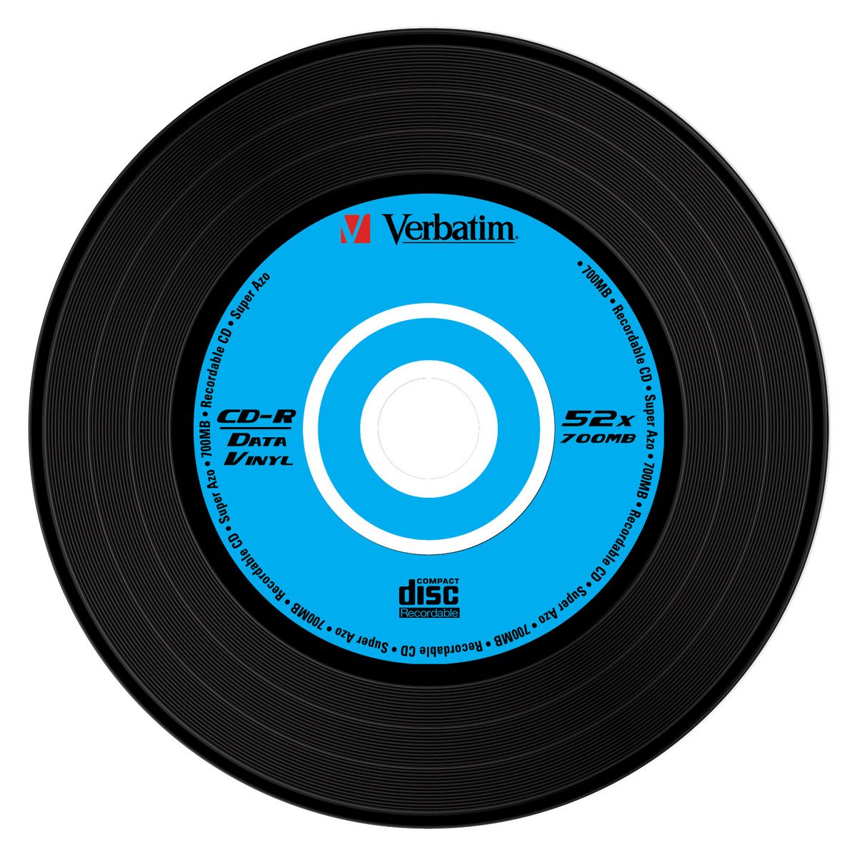 VERBATIM Pack de 10 CD-R Data Vinyl 700 Mo - Boîtier slim