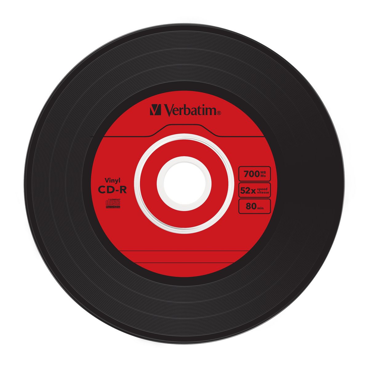 VERBATIM Pack de 10 CD-R Data Vinyl 700 Mo - Boîtier slim