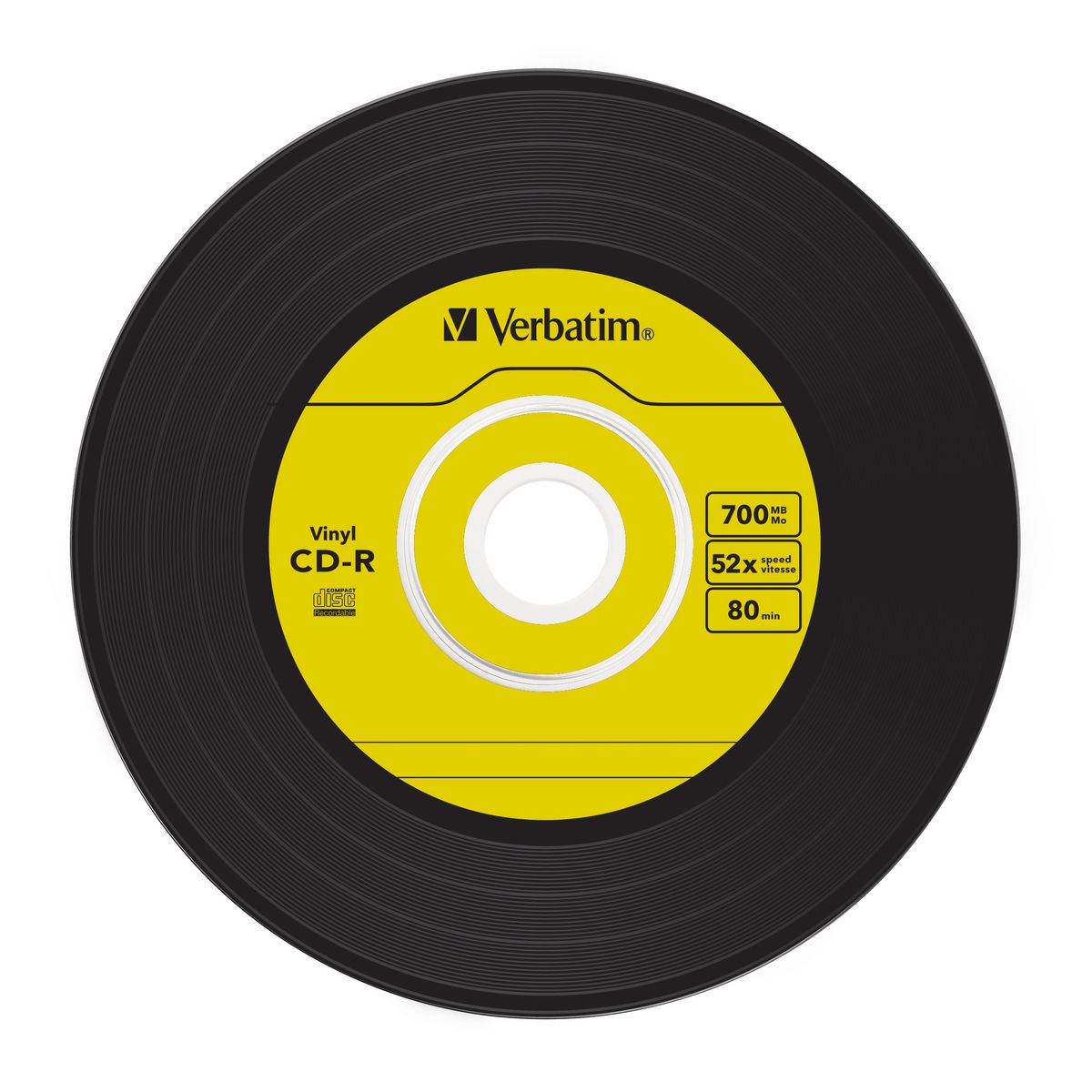 VERBATIM Pack de 10 CD-R Data Vinyl 700 Mo - Boîtier slim