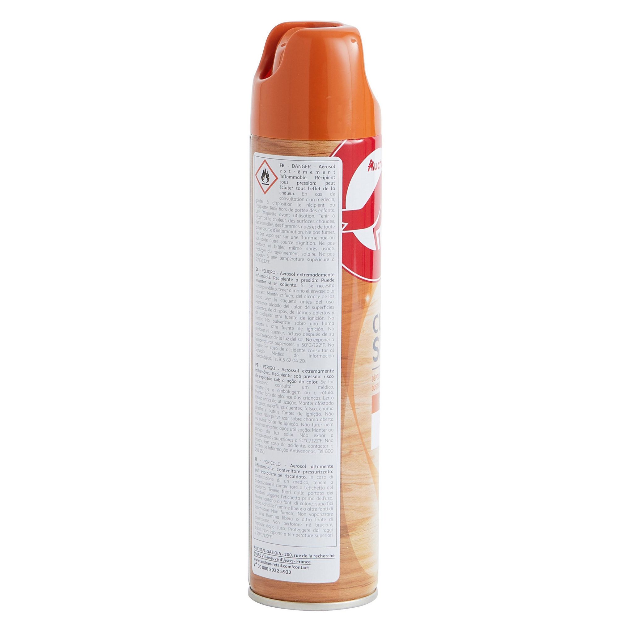 Voir la diapositive 3 : AUCHAN Spray dépoussiérant et nourrissant pour meubles en bois 300ml