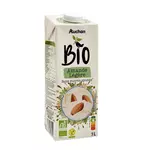AUCHAN BIO Boisson lait d'amande légère sans sucres ajoutés bio 1l