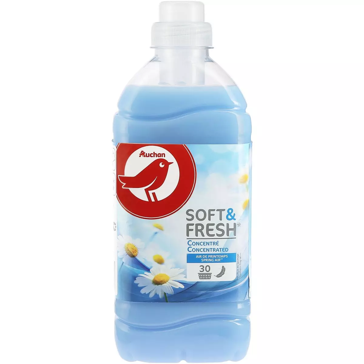 AUCHAN Soft & Fresh adoucissant concentré air de printemps 30 lavages 750ml