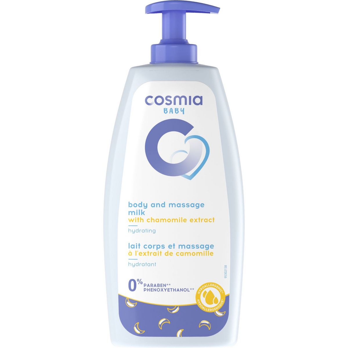 COSMIA BABY Lait hydratant corps pour massage bébé 500ml