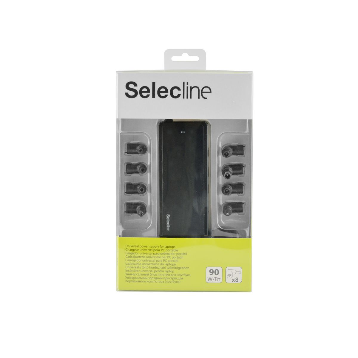 SELECLINE Chargeur PC - Universel - 90 W - 8 Embouts - Noir