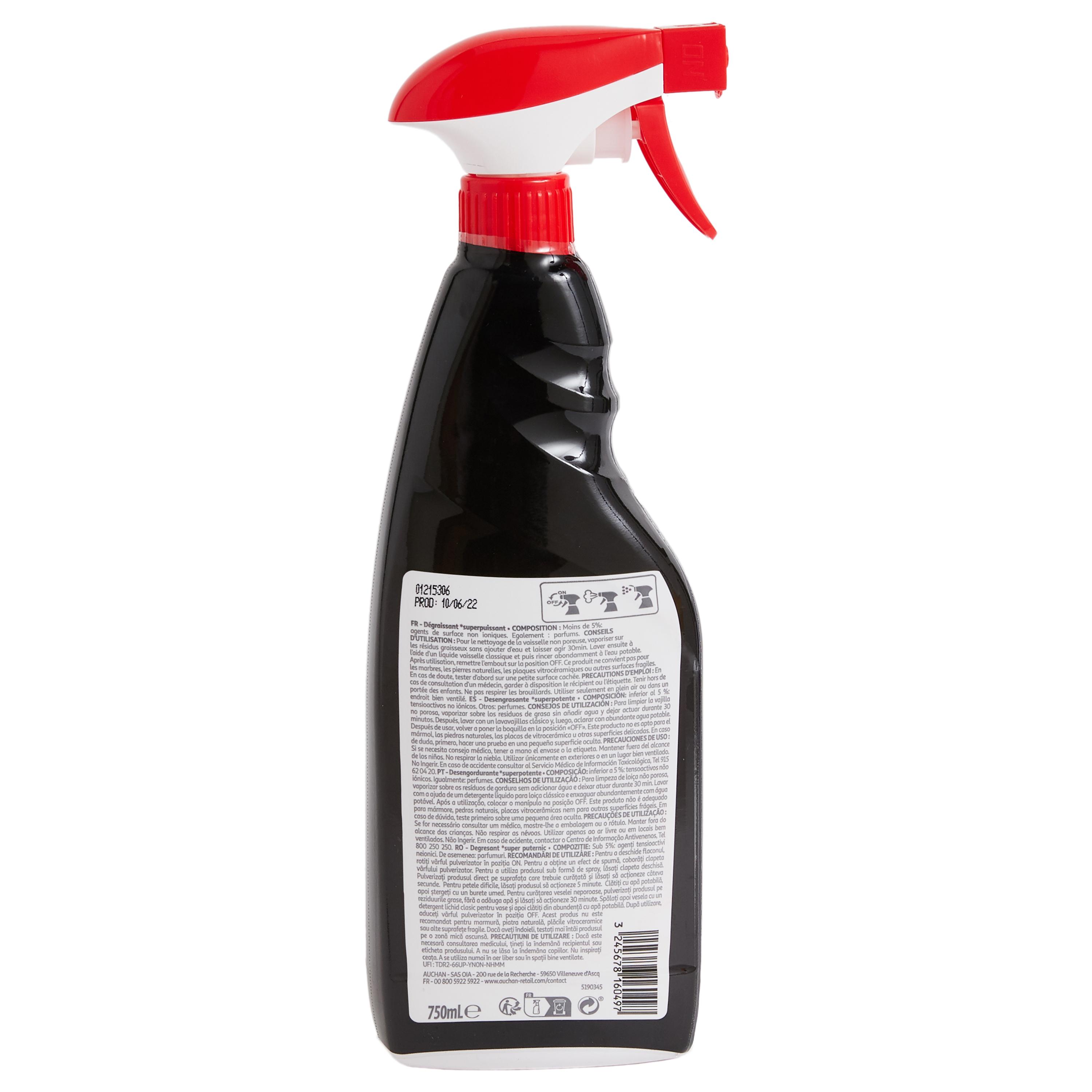 Voir la diapositive 3 : AUCHAN Spray dégraissant cuisine 750ml