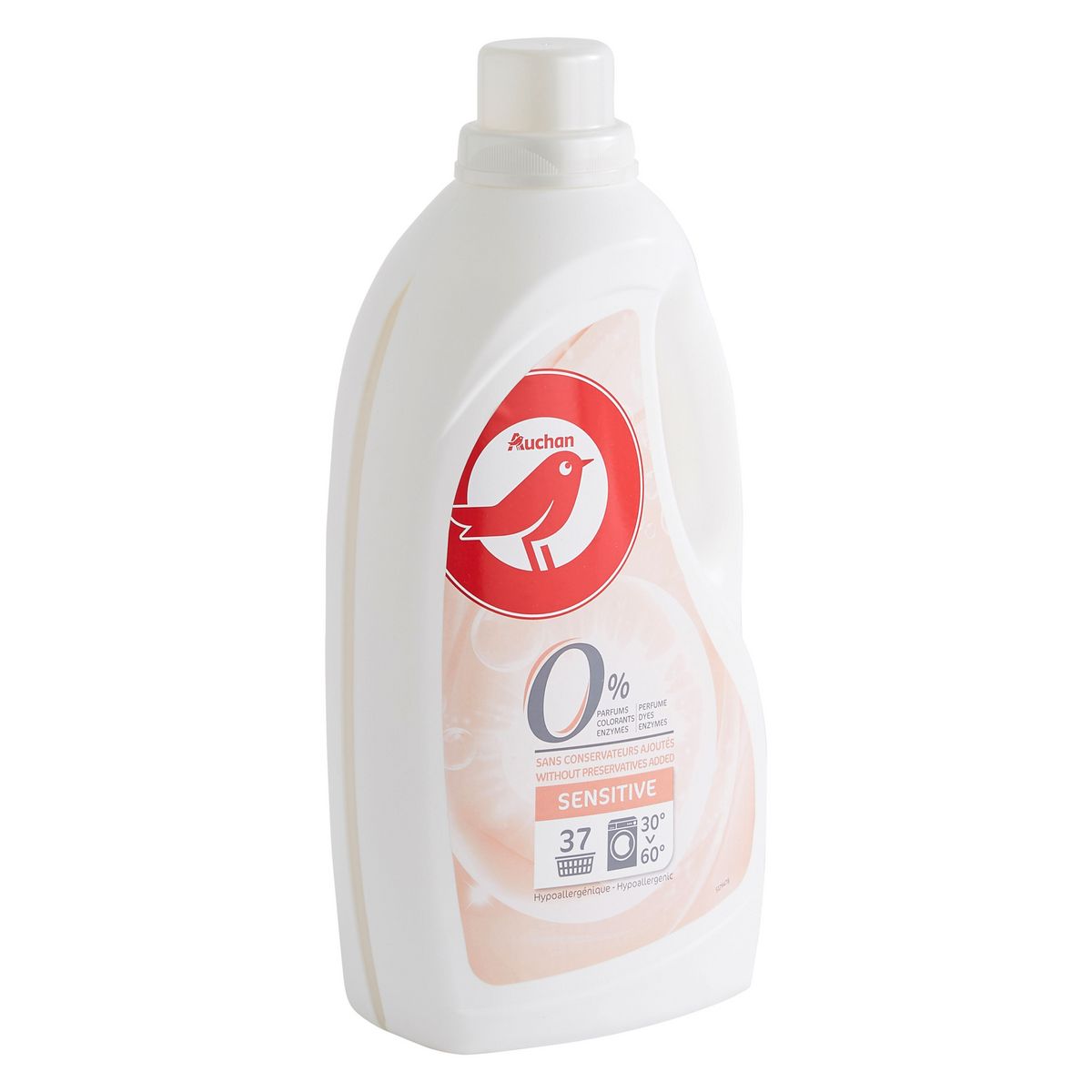 AUCHAN Lessive liquide 0% sensitive 37 lavages 2l
