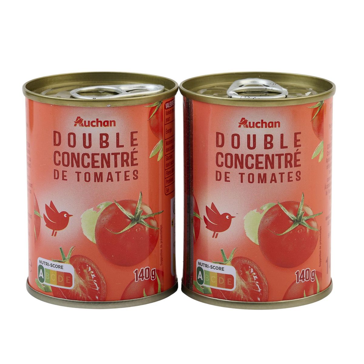AUCHAN Double concentré de tomates 2x140g