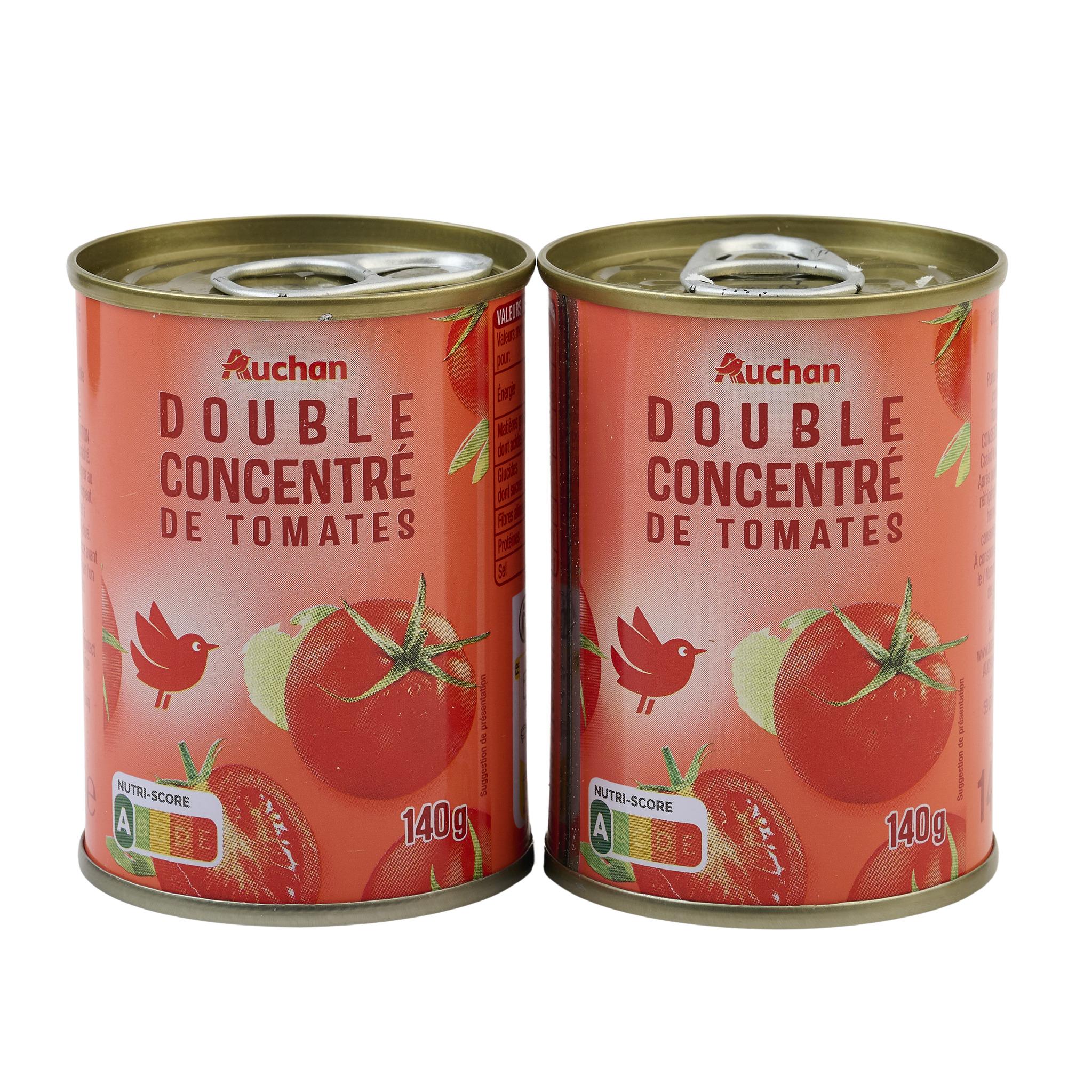 Voir la diapositive 4 : AUCHAN Double concentré de tomates 2x140g