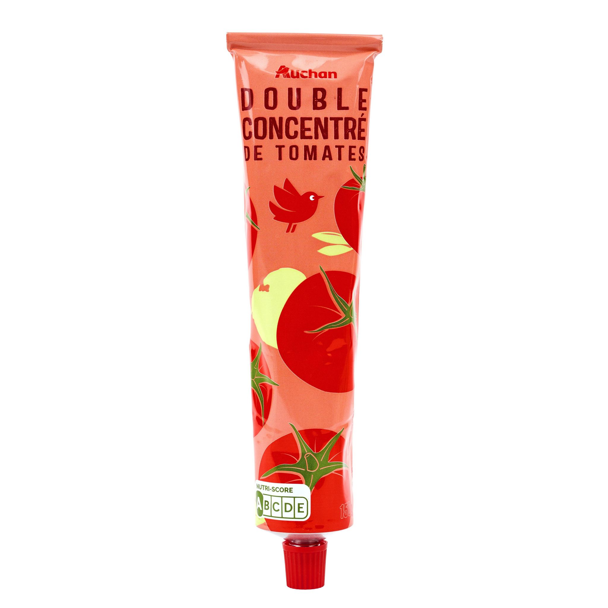 Voir la diapositive 2 : AUCHAN Double concentré de tomates en tube 150g