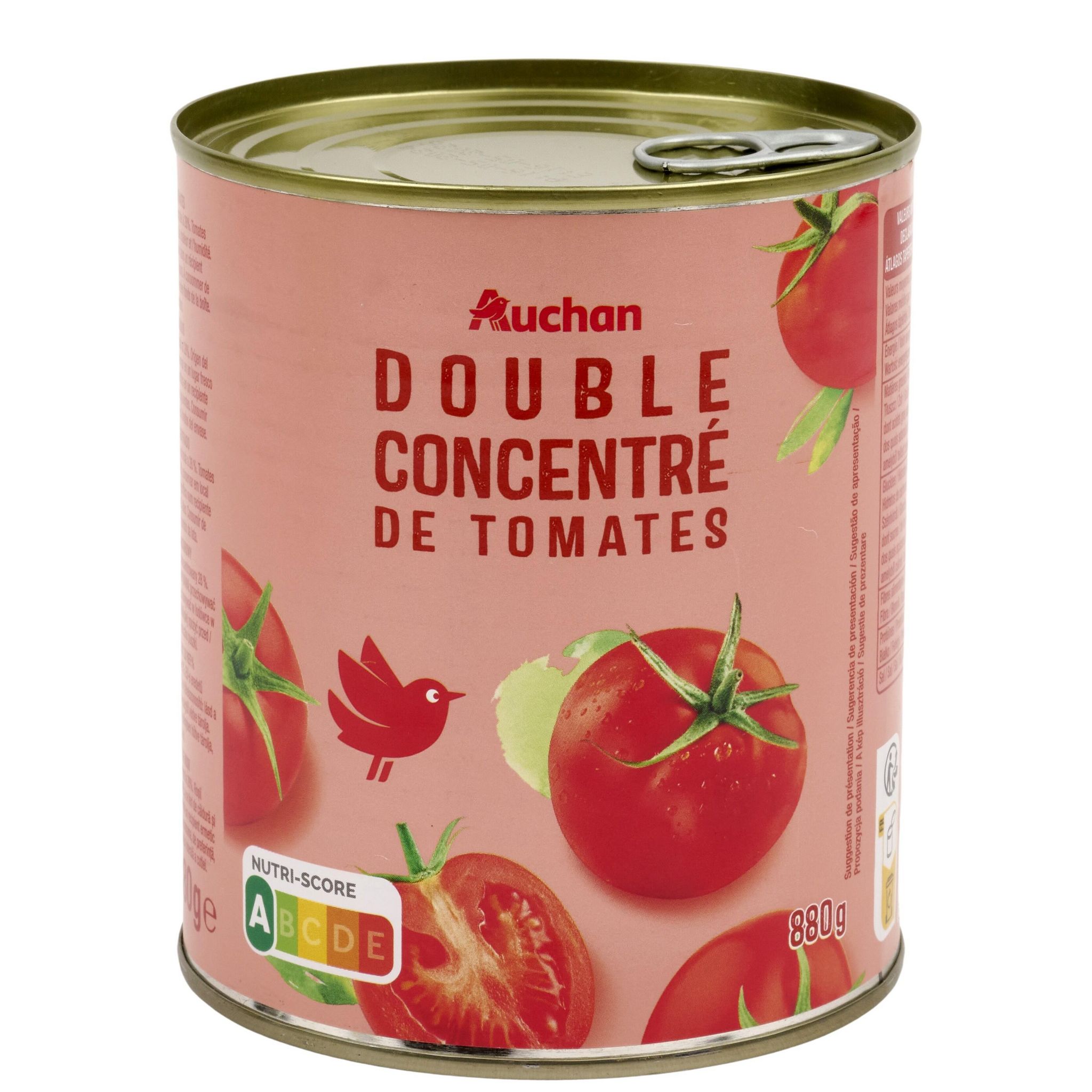 Voir la diapositive 3 : AUCHAN Double concentré de tomates 880g