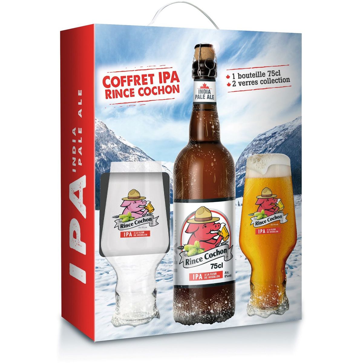 RINCE COCHON Bière blonde IPA 6% + 2 verres 75cl