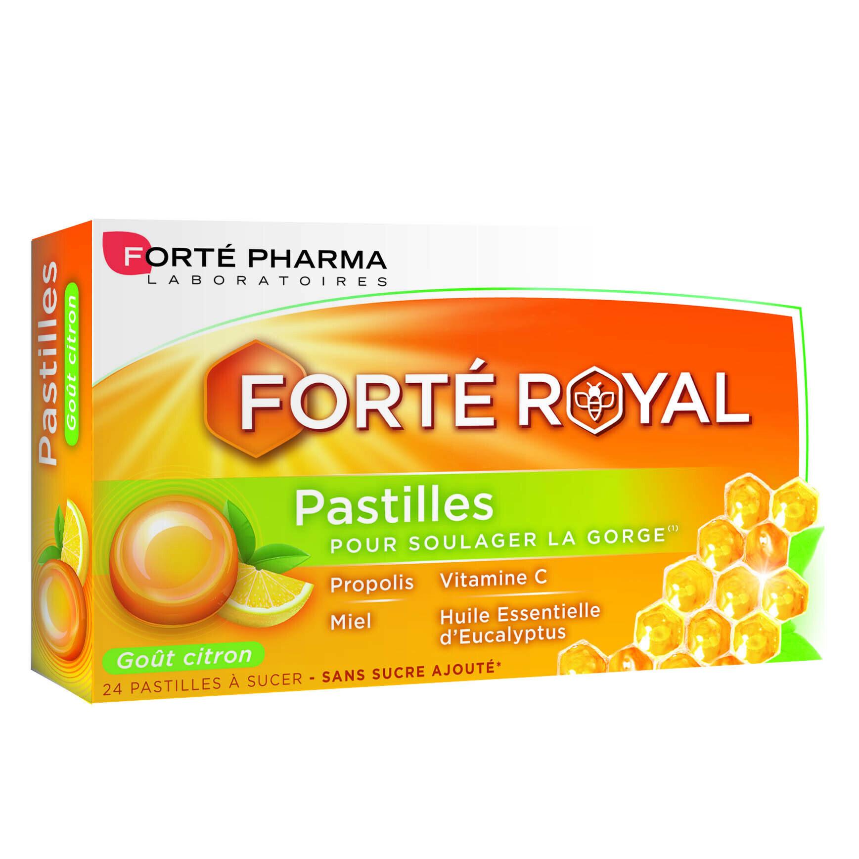 FORTE PHARMA Pastilles pour soulager la gorge goût citron 24 pastilles à sucer