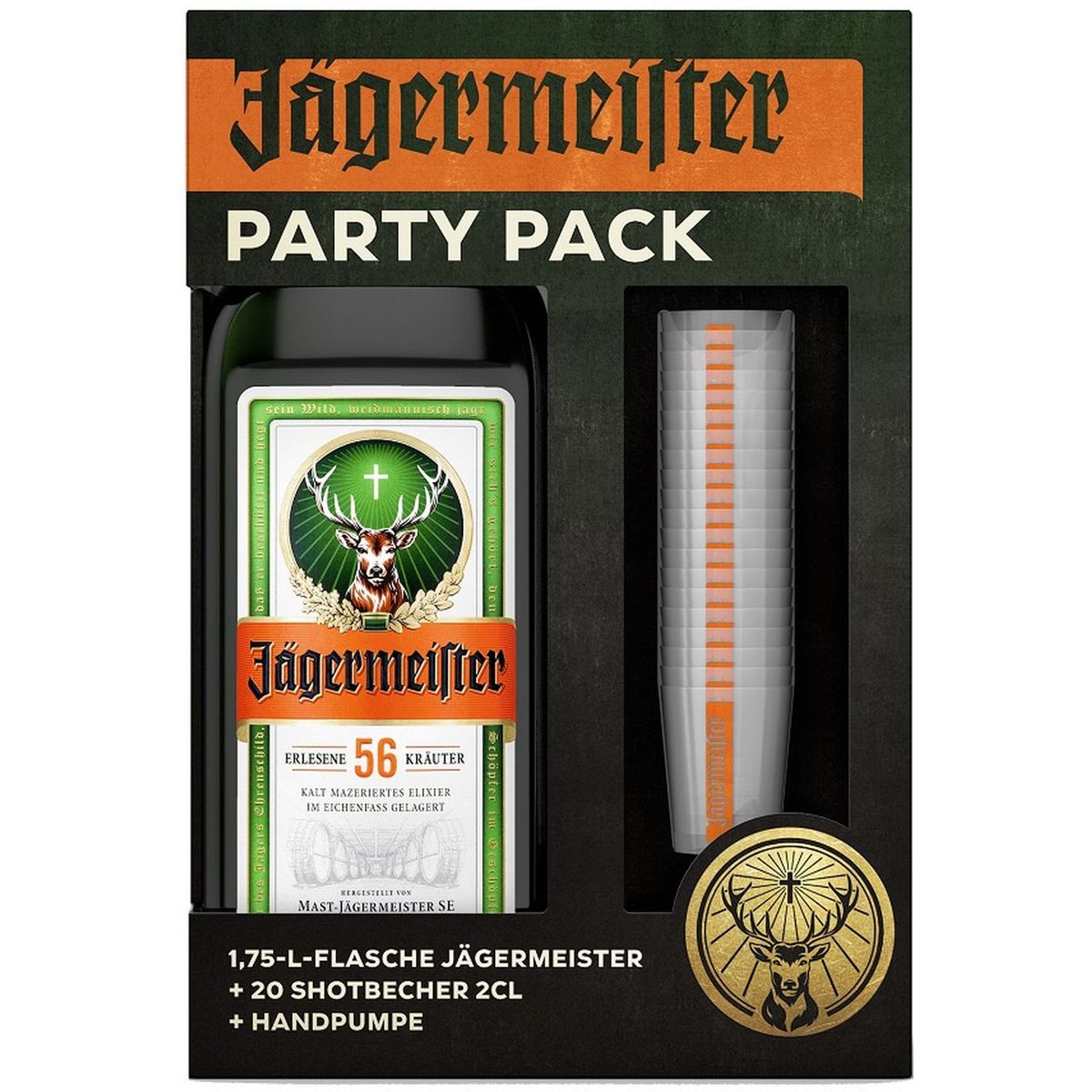 JAGERMEISTER Party kit liqueur de plantes 35% 1,75l