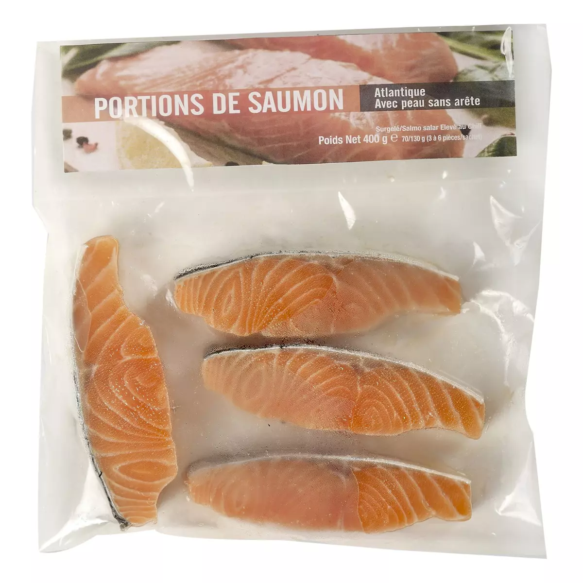 Portions de saumon d'Atlantique 3-6 pièces 400g
