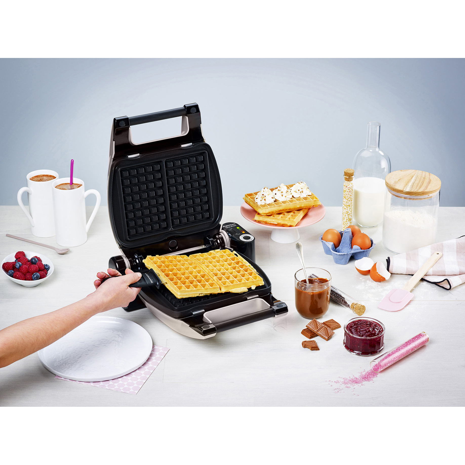 Voir la diapositive 10 : LAGRANGE Gaufrier croque-monsieur 3-en-1 019632 - Gris